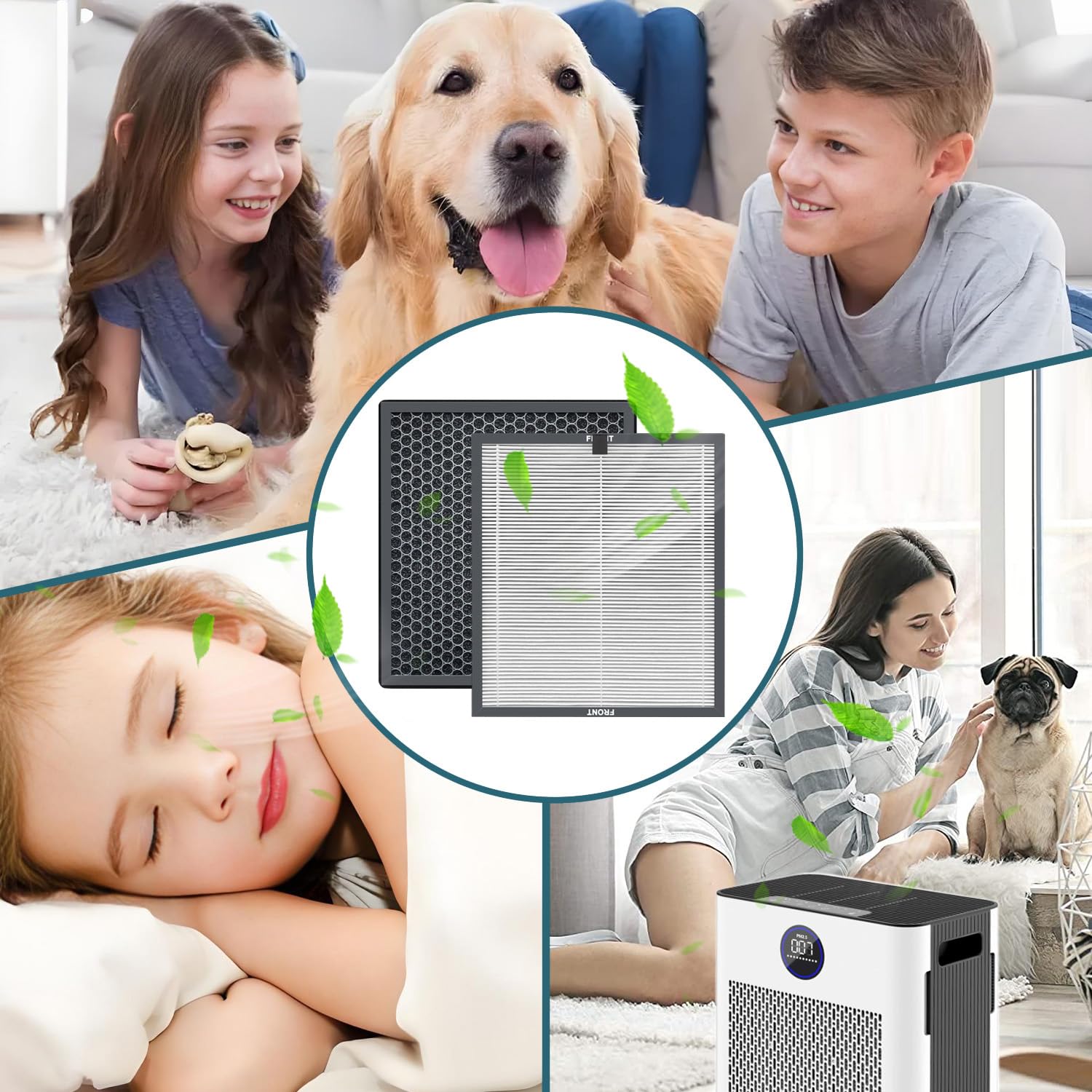 AP304 Air Filter Replacement for Dayette AP303 AP304 & FRESHDEW USAP304 AP10000 Air Purifiers - 4-in-1 HEPA Activated Carbon Pre-Filter Combo (4 Pack) - Perfect for Home, Office, and Allergy Relief