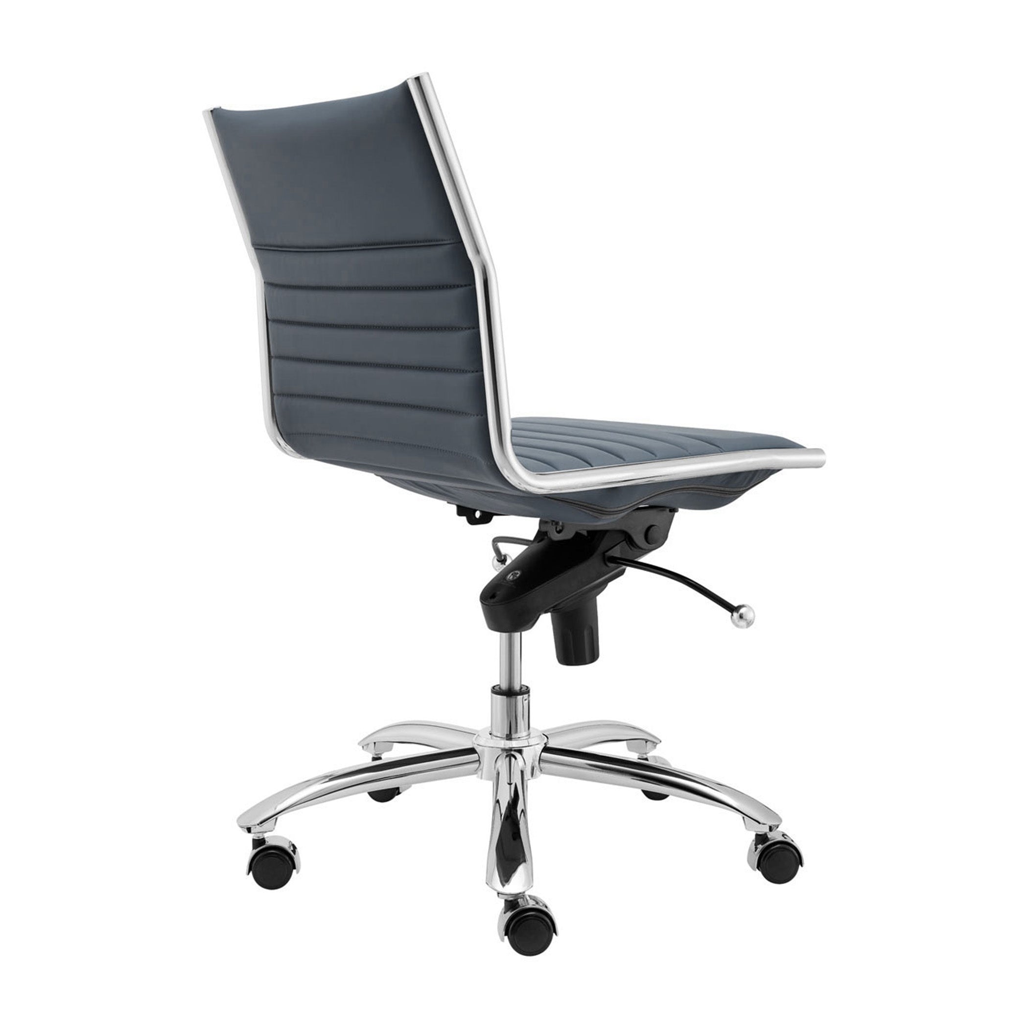 Euro Style Dirk Low Back Office Chair - Armless Ergonomic Design with Chrome Steel Base for Home, Office & Workspace Comfort