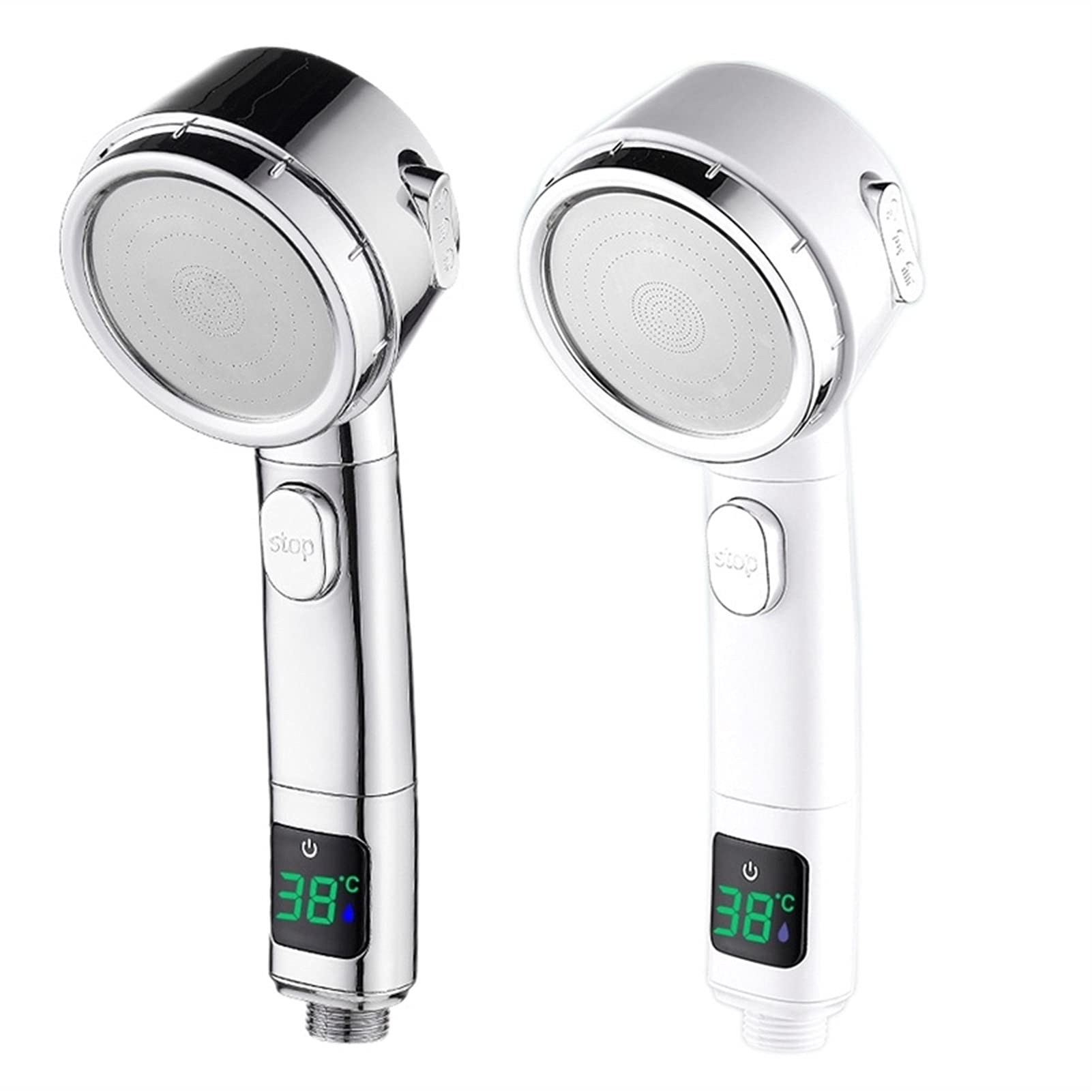 Digital Adjustable Shower Head with Handheld Spray - High Pressure Bathroom Showerhead with Shelf (Silver) | Perfect for Spa-Like Experience & Water-Saving Bathroom Upgrade