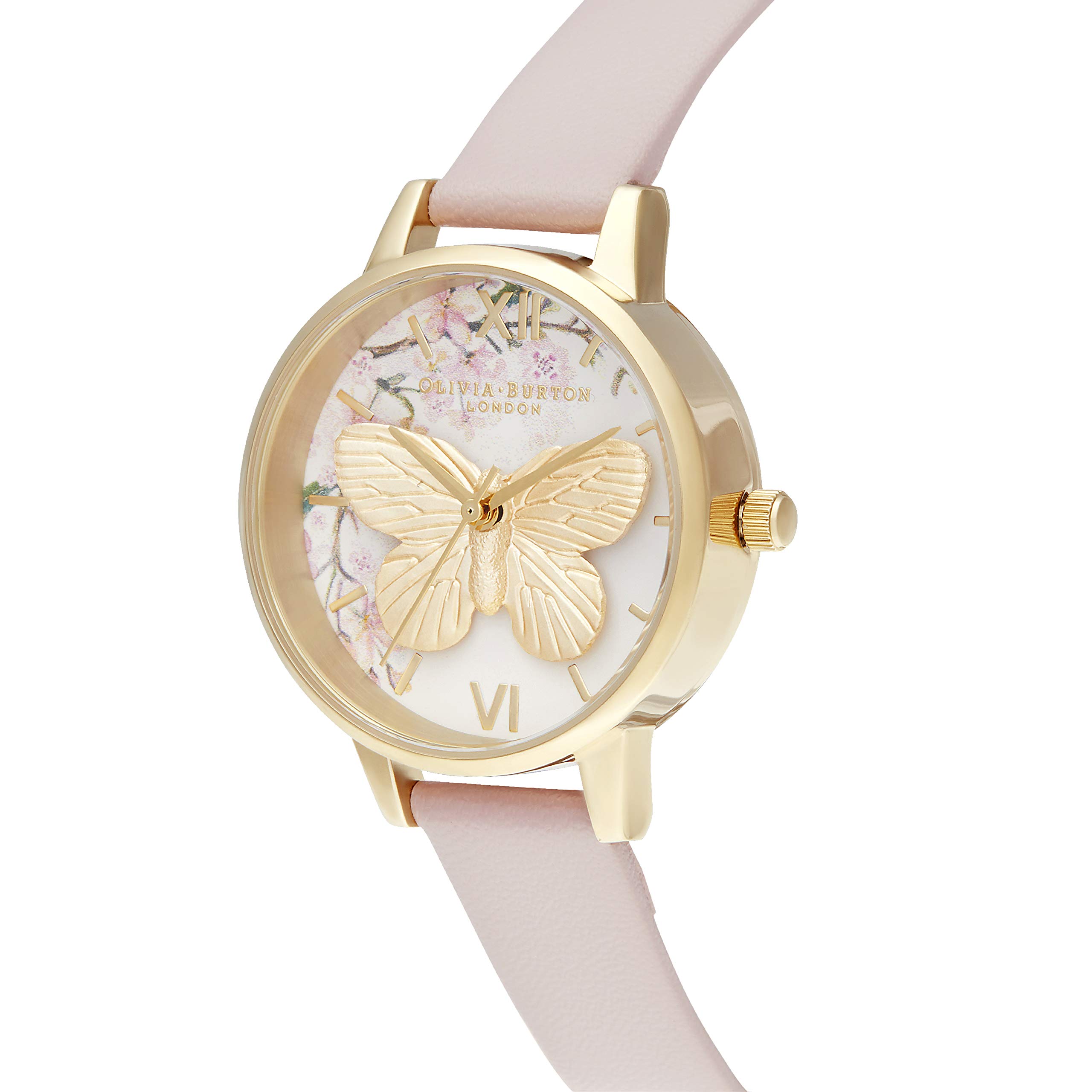 Olivia Burton Women's Pink Vegan Leather Strap Analogue Quartz Watch - OB16EG125 | Elegant Fashion Accessory for Everyday Wear, Office & Special Occasions