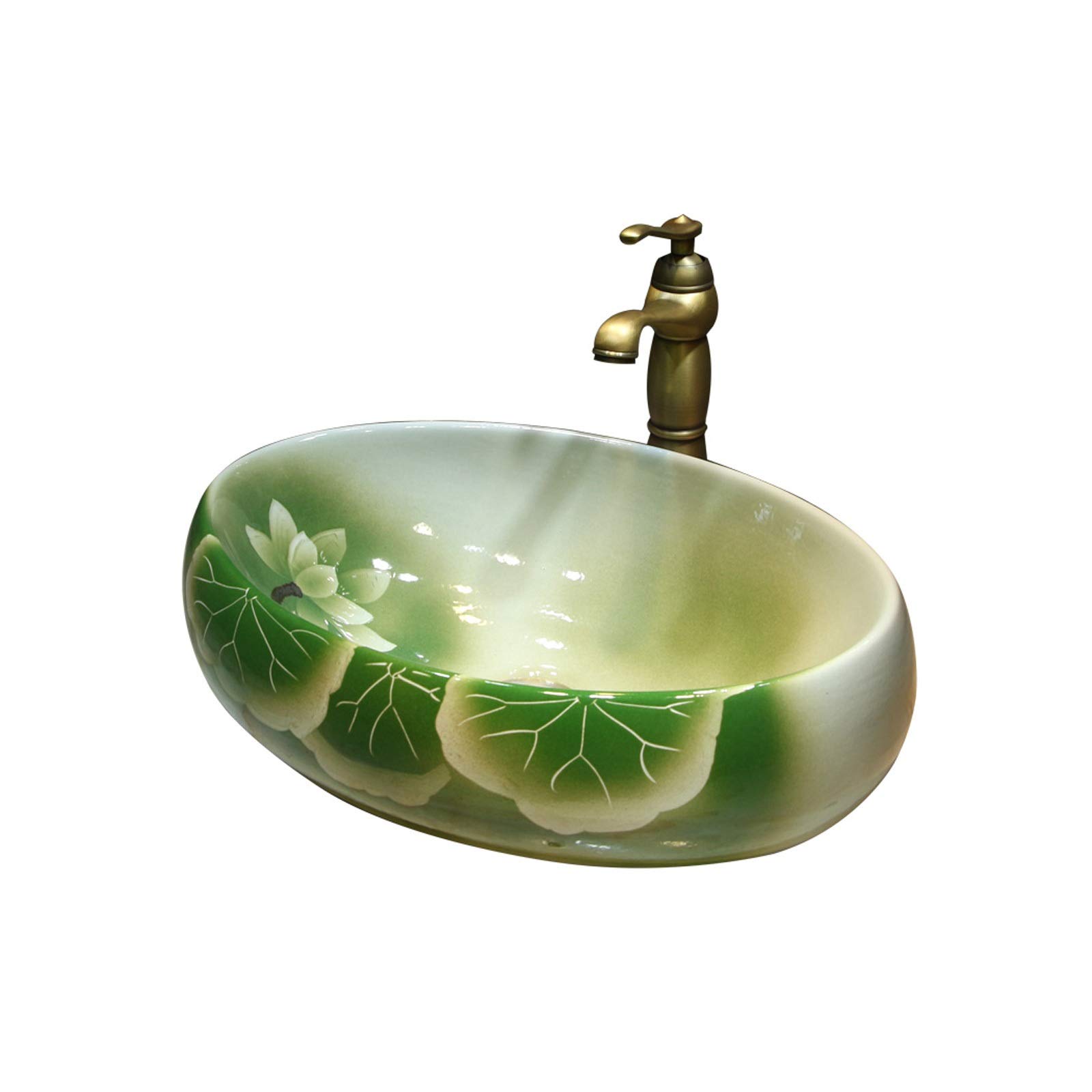 TONPOP Retro Oval Bathroom Sink - Vintage Style Ceramic Wash Basin with Overflow, White Porcelain Pedestal Sink for Small Bathroom, Powder Room & Vanity Makeover (Perfect for Farmhouse, Cottage & Vintage Home Decor)