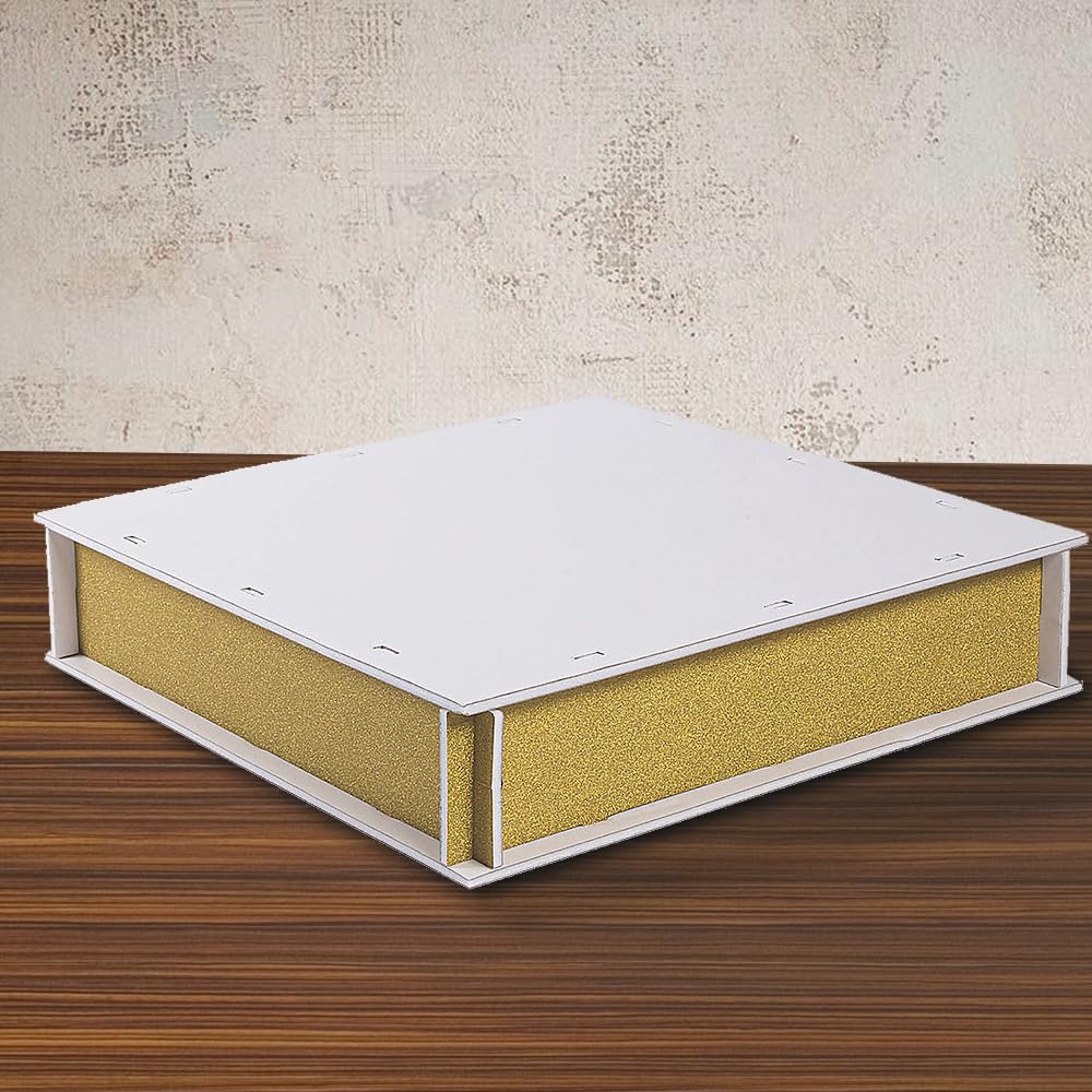 Square Gold Glitter Cake Stand - Elegant 10 Inch Dessert Display for Birthday, Wedding & Party Decor - 1 Piece - Perfect for Celebrations, Dessert Tables & Special Events