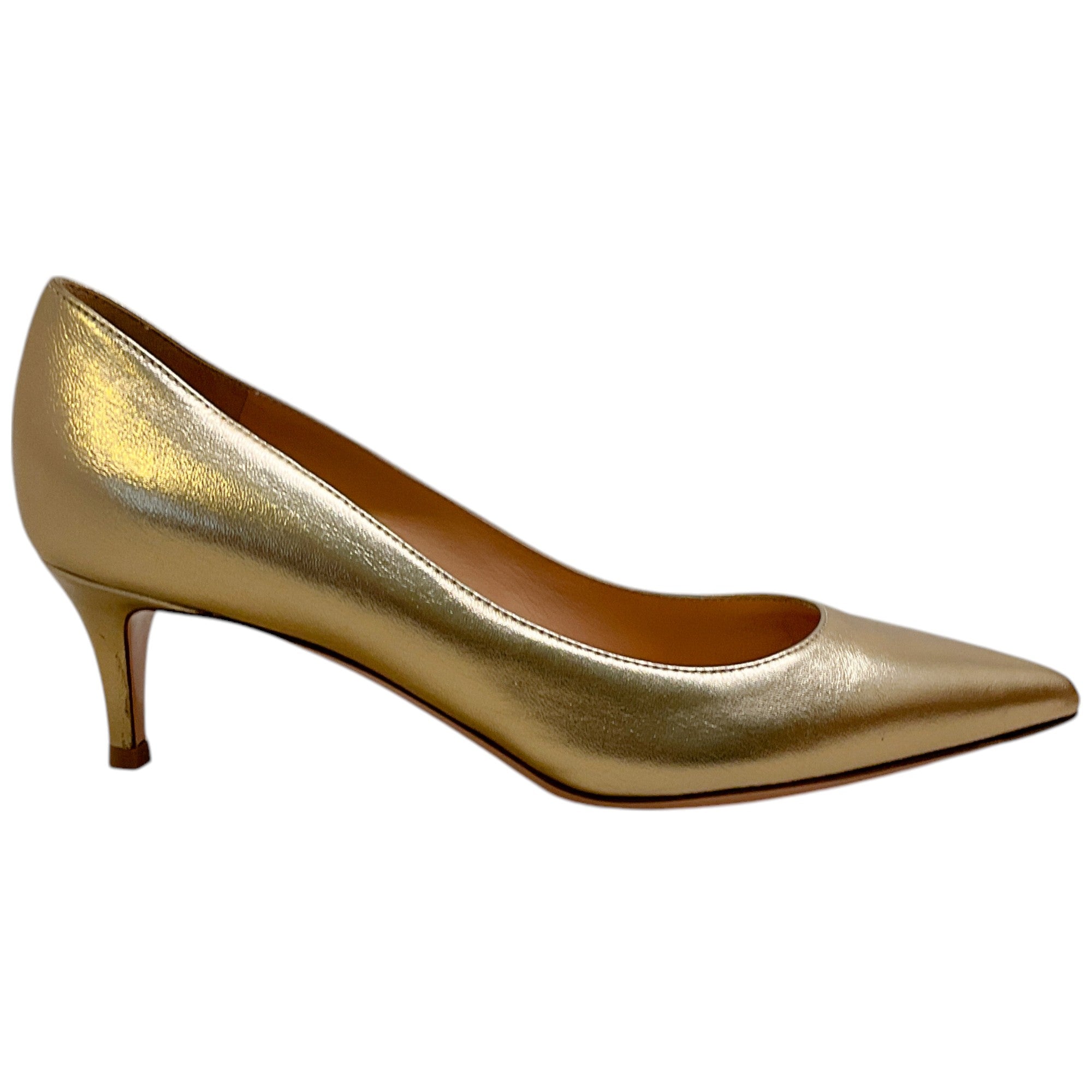 Gianvito Rossi Mekong Gold 55mm Heels - Women's Luxury High Heel Pumps for Parties, Weddings & Evening Events