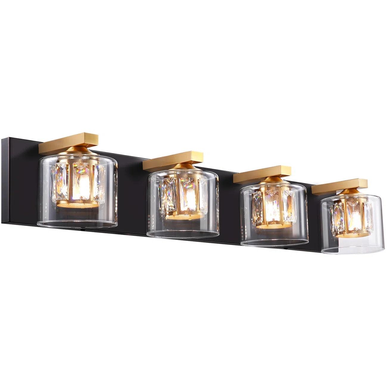 Kolt Modern 4-Light Bathroom Vanity Light Fixture - Brushed Nickel Finish for Bathroom Mirror Lighting, Perfect for Modern Home Decor and Vanity Makeup Area