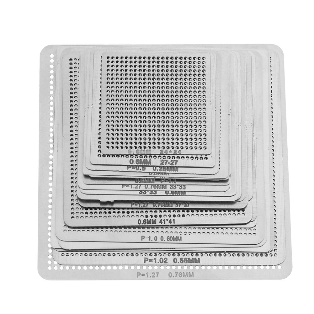 27pcs Universal BGA Stencils for Direct Heat Reballing - High-Quality Soldering & Welding Accessories - Perfect for PCB Repair and Electronics Maintenance