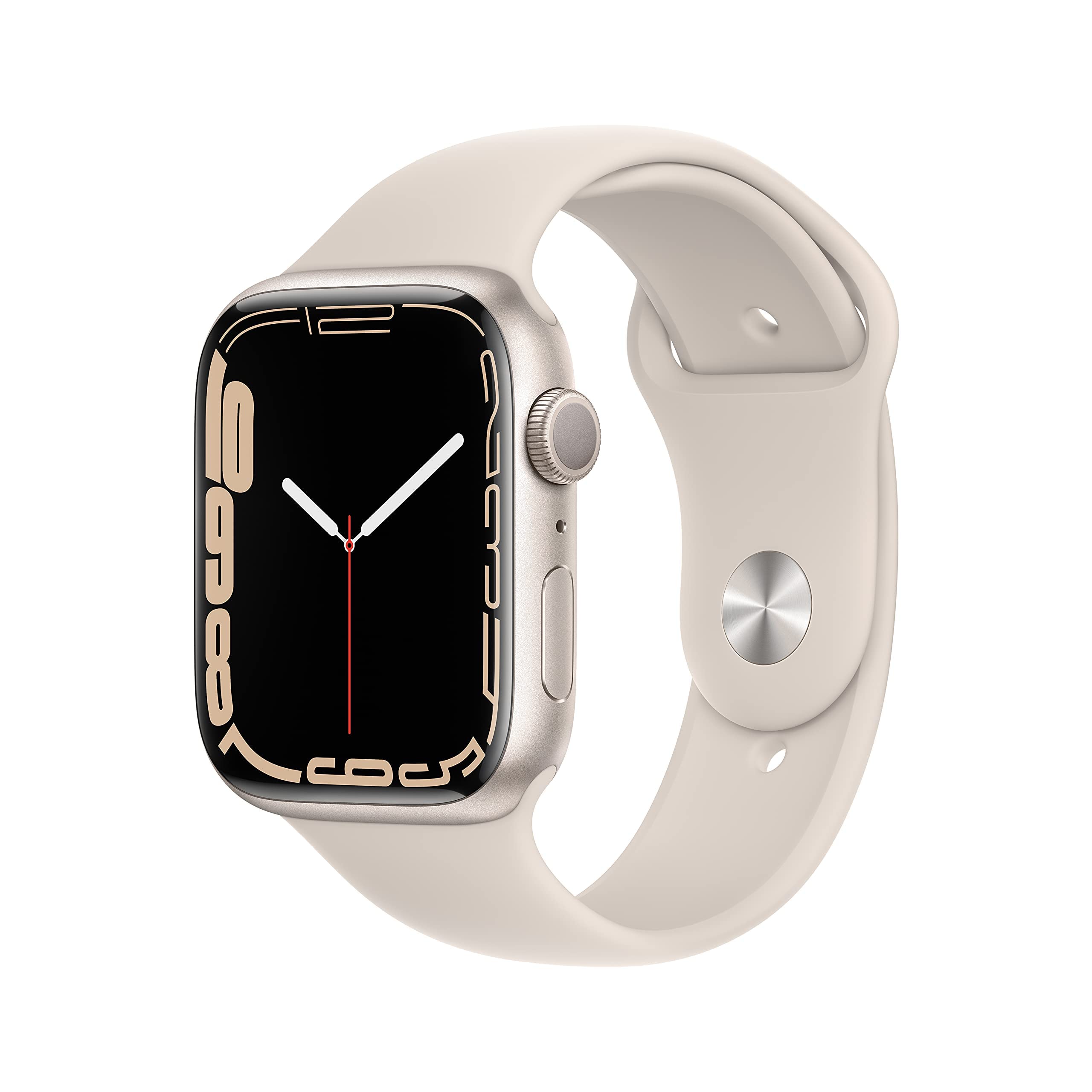 Apple Watch Series 7 (GPS, 45mm) Starlight Aluminum Case with Starlight Sport Band - Renewed Smartwatch for Fitness Tracking, Heart Rate Monitoring & iPhone Connectivity - Perfect for Workouts, Running & Daily Wear