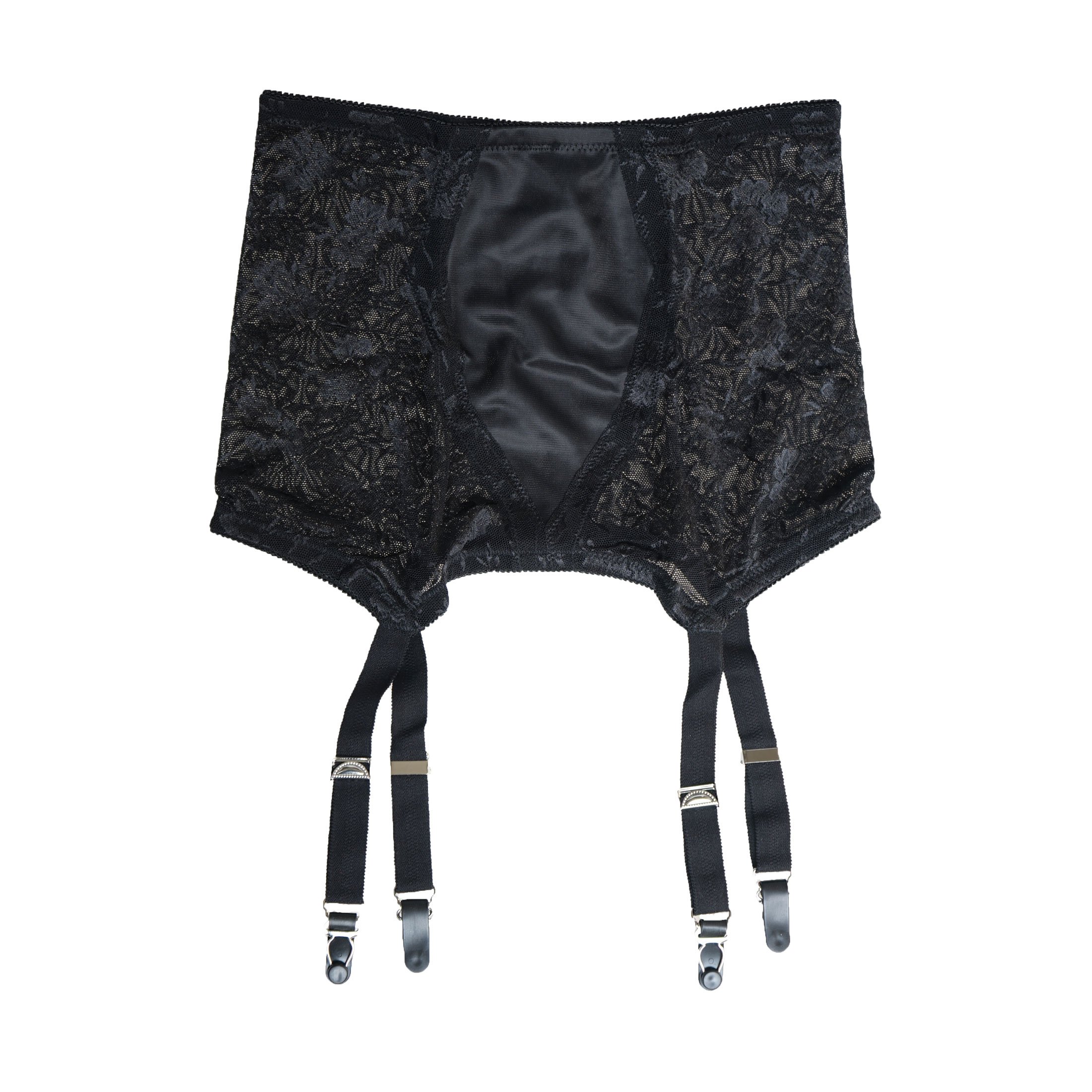 Vintage Style Black & White Women's Garter Belt with 4 Adjustable Straps & Metal Clips - Sexy Lingerie for Stockings, Bridal, Boudoir & Special Occasions