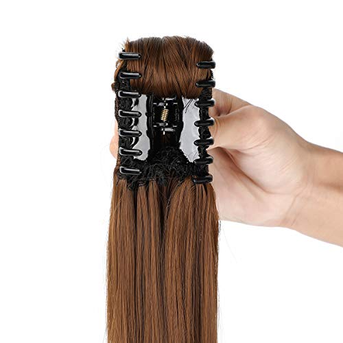 Clip-in Ponytail Hair Extension with Claw Clip - Natural Looking Hairpiece for Instant Volume & Length - Perfect for Parties, Weddings & Everyday Styling