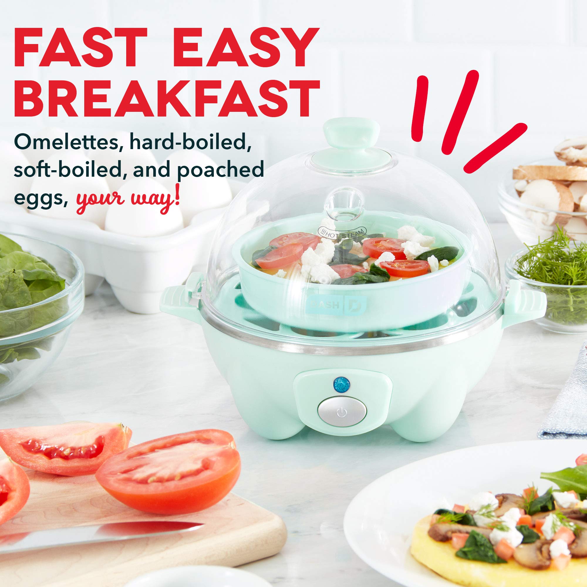DASH Rapid Electric Egg Cooker & Mini Electric Griddle Set - Perfect for Cooking Eggs, Pancakes, Omelets & More - Ideal for Breakfast, Brunch & Quick Meals in Dorms, Offices & Small Kitchens