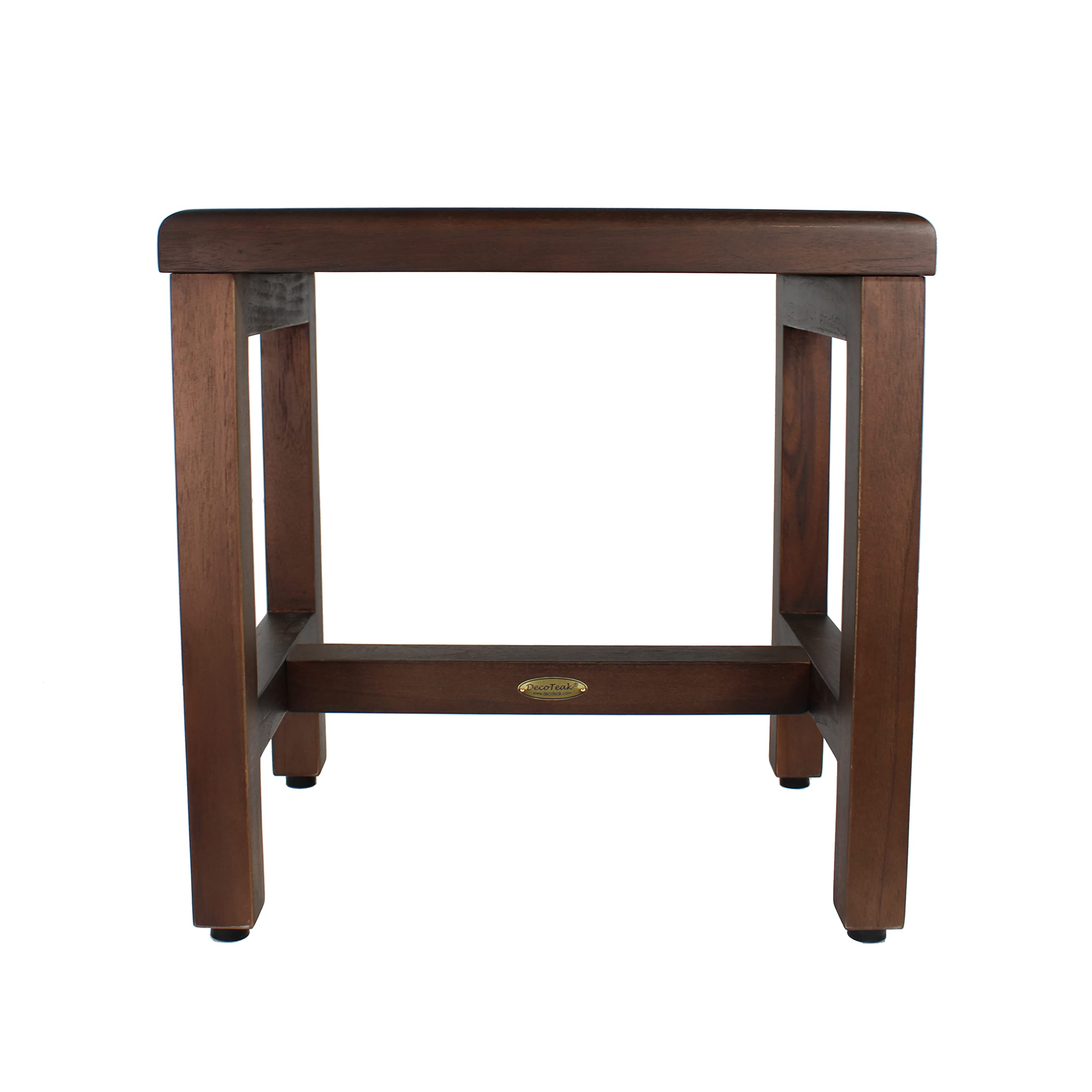 DecoTeak Eleganto 18 Inch Waterproof Teak Wood Shower Bench with Storage Shelf - Non-Slip Bathroom Stool for Safety & Organization - Perfect for Elderly, Spa & Shower Accessories Storage
