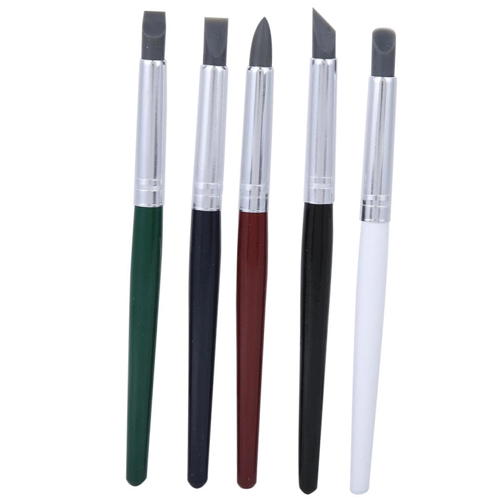 5Pcs Soft Silicone Sculpting Tools - Professional Clay Carving Pens for Pottery, DIY Art & Sculpture Projects - Ideal for Beginners & Artists - Perfect for Painting, Shaping & Detailing in Ceramics, Polymer Clay & Crafting
