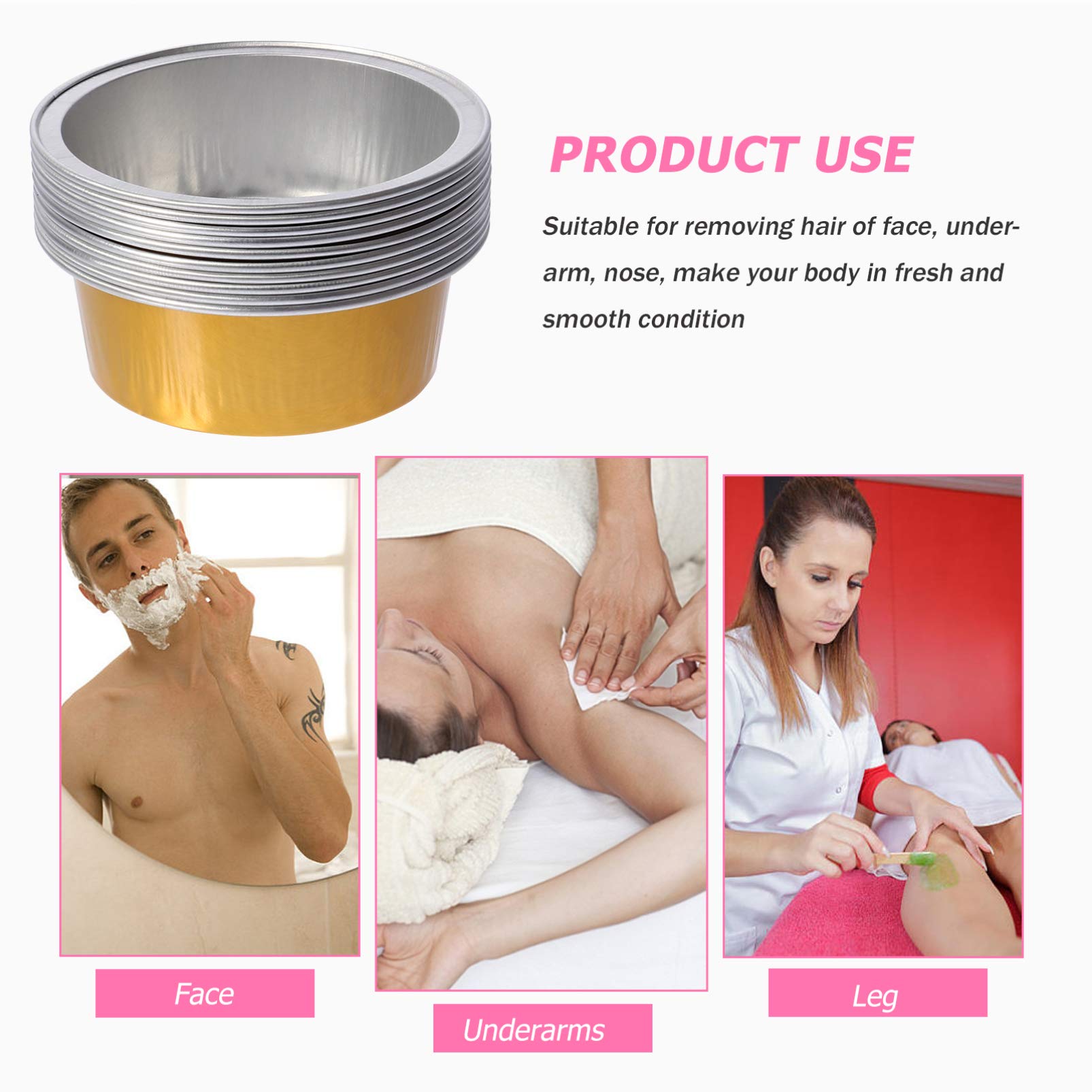 Beaupretty 10 Pack Wax Melting Bowls - Small Aluminum Foil Containers for Hair Removal Waxing, DIY Beauty & Home Waxing Kit - Perfect for Salon, Spa & At-Home Hair Removal Treatments