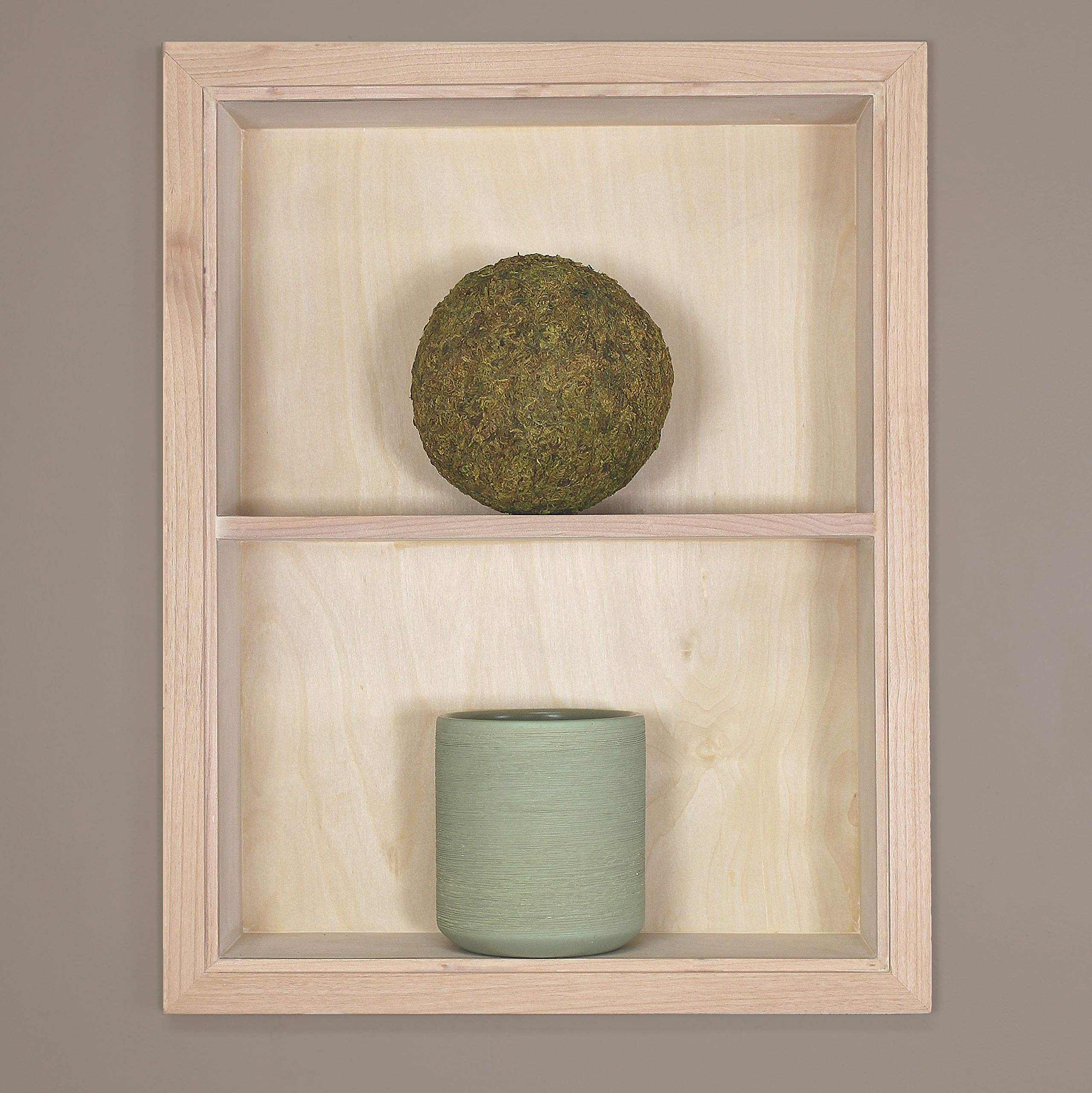 14x18 Inch Sloane Recessed Wall Niche Medicine Cabinet - Solid Wood Bathroom Storage Shelf Insert - Made in USA - Unfinished Plain Back - Perfect for Bathroom Organization & Modern Home Decor