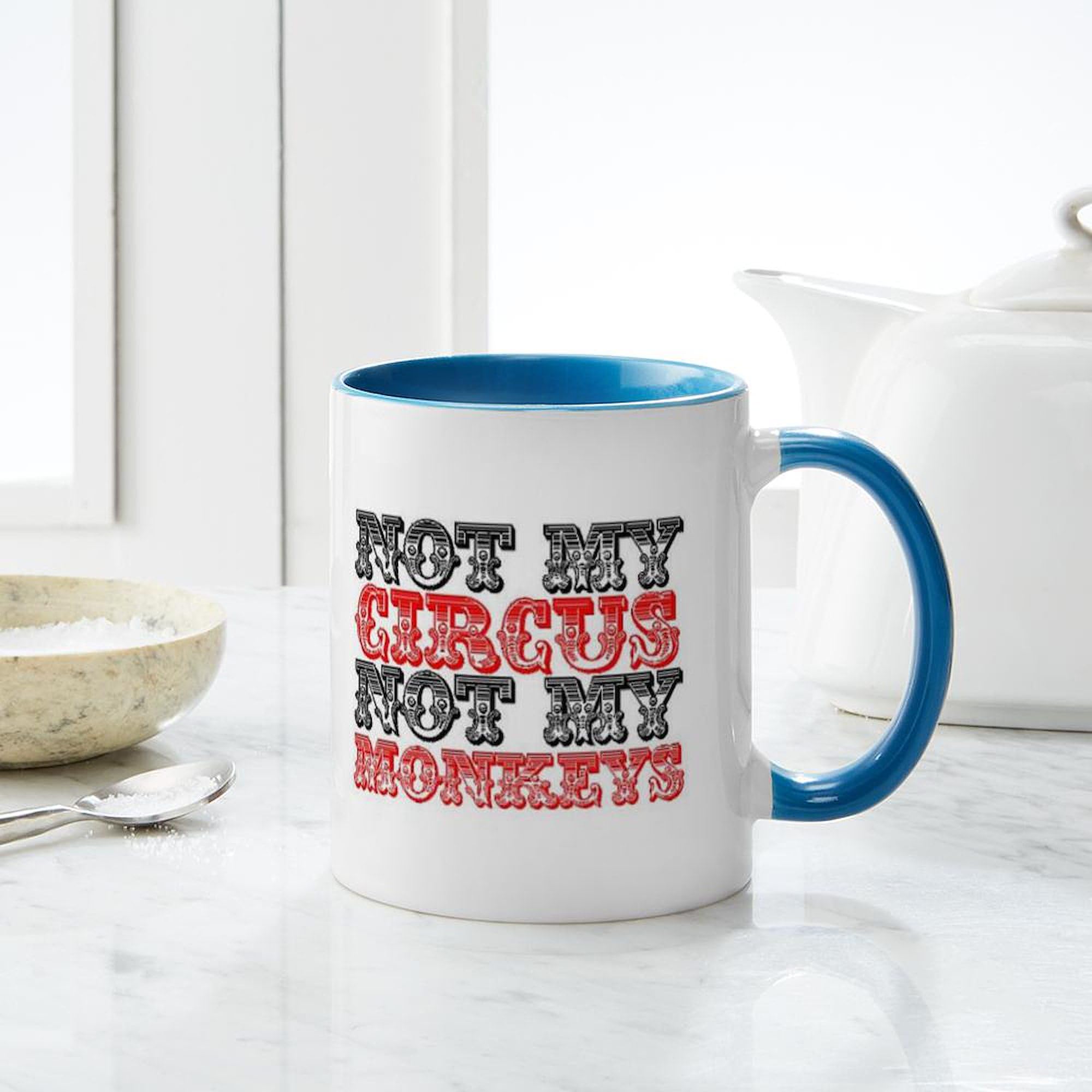 Circus Monkey Ceramic Coffee Mug 11 oz (325 ml) - Fun & Unique Design for Coffee, Tea, or Hot Chocolate - Perfect for Office, Home, or Gift Giving