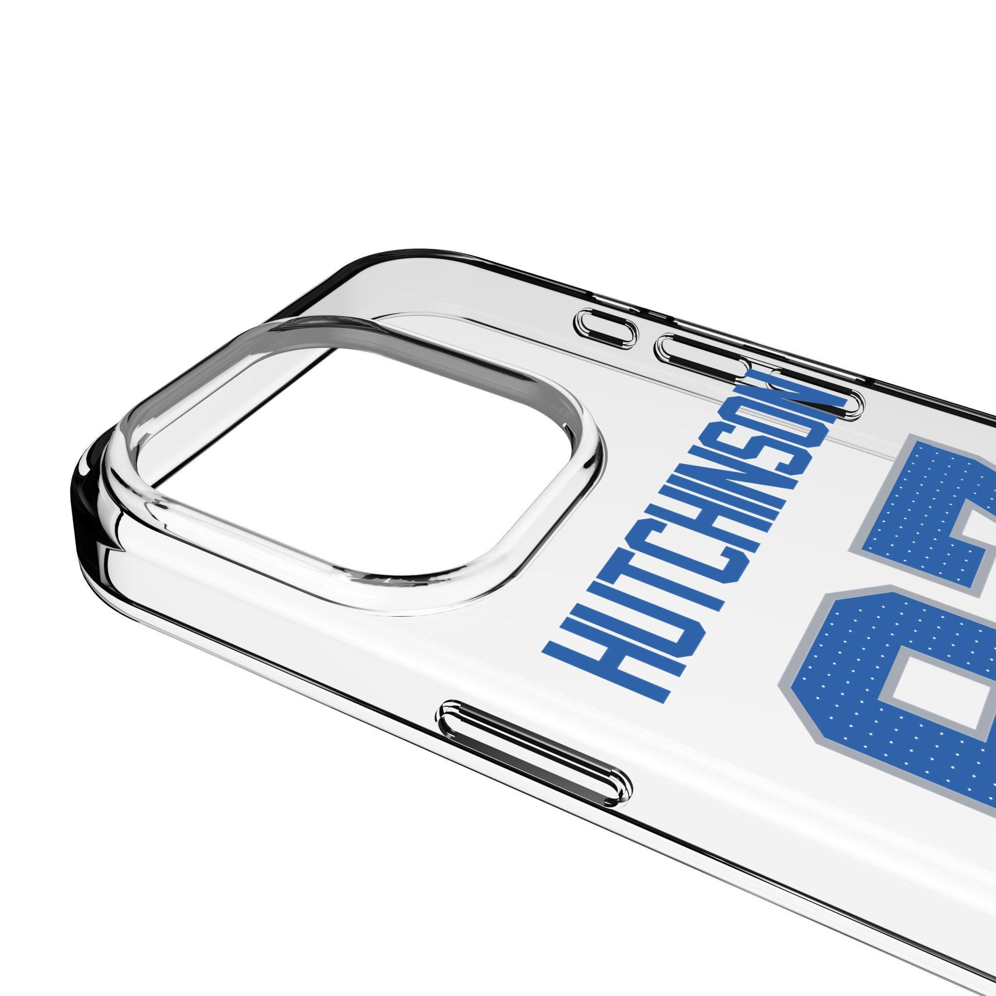 Aidan Hutchinson Detroit Lions 97 Game Tactical Clear Phone Case for iPhone 14/13/12/11 Pro Max - Shockproof Protective Cover for Football Fans & Sports Enthusiasts