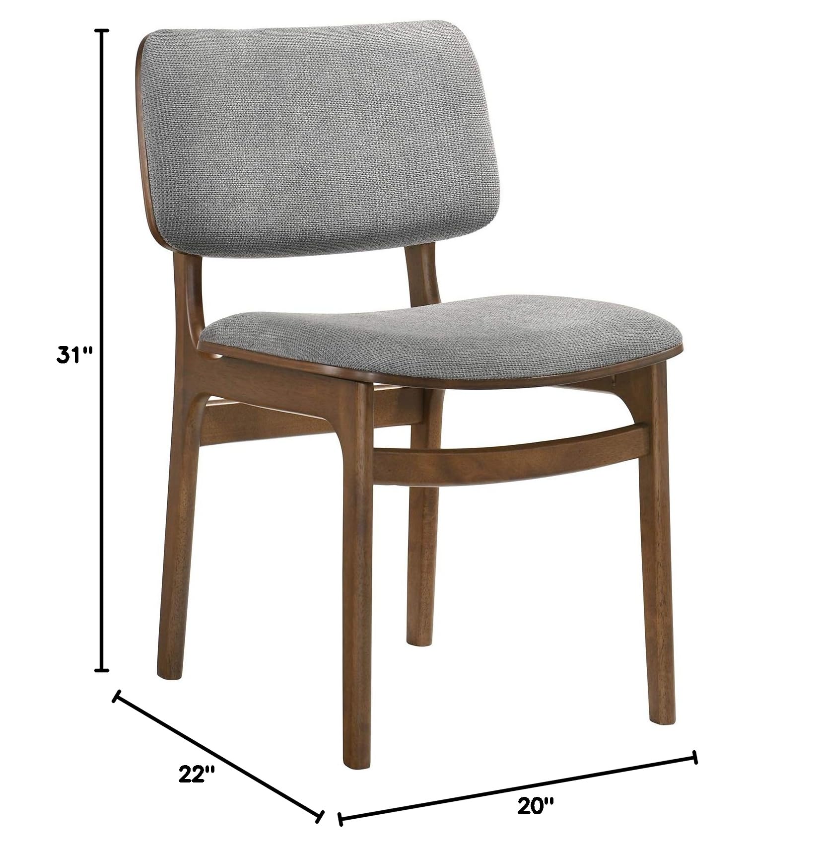 Armen Living Lima Wood Dining Accent Chairs Set of 2 - 20