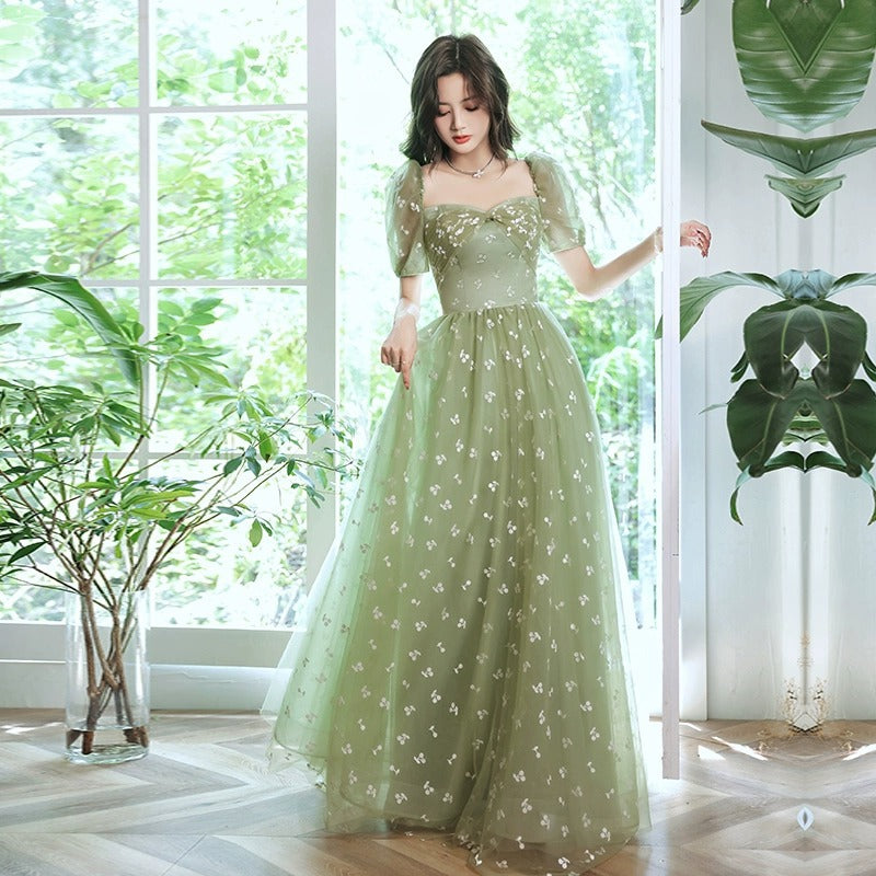 Elegant Green A-Line Sweetheart Party Dress for Prom, Homecoming, and Formal Events - Style 595