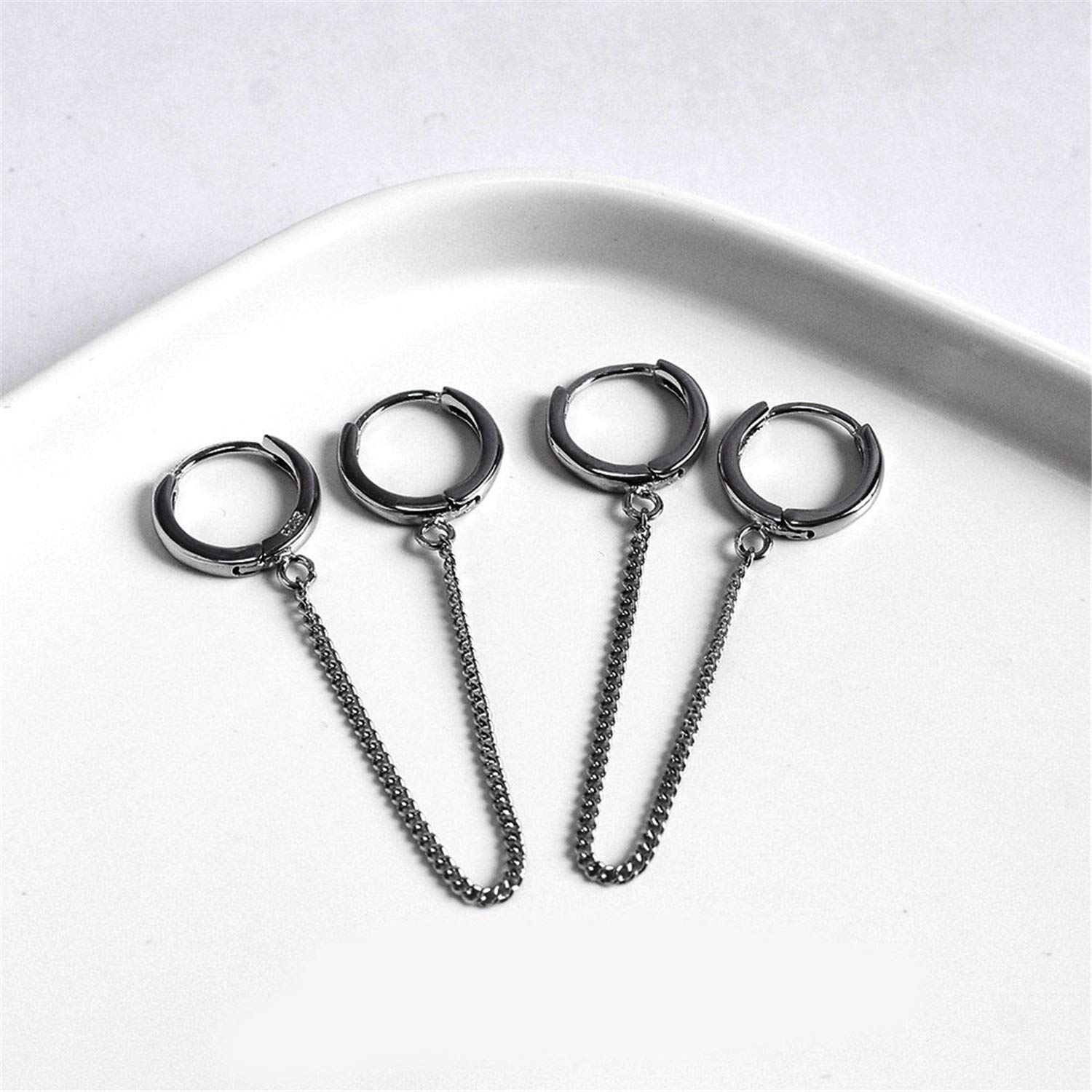 ANDPAI Unique Corn Chain Hoop Earrings - Gold & Silver Plated Double Piercing Earrings for Women & Men | Dainty Small Huggie Hoops, Minimalist Chain Cuff Earrings | Perfect for Everyday Wear, Parties & Jewelry Gifts