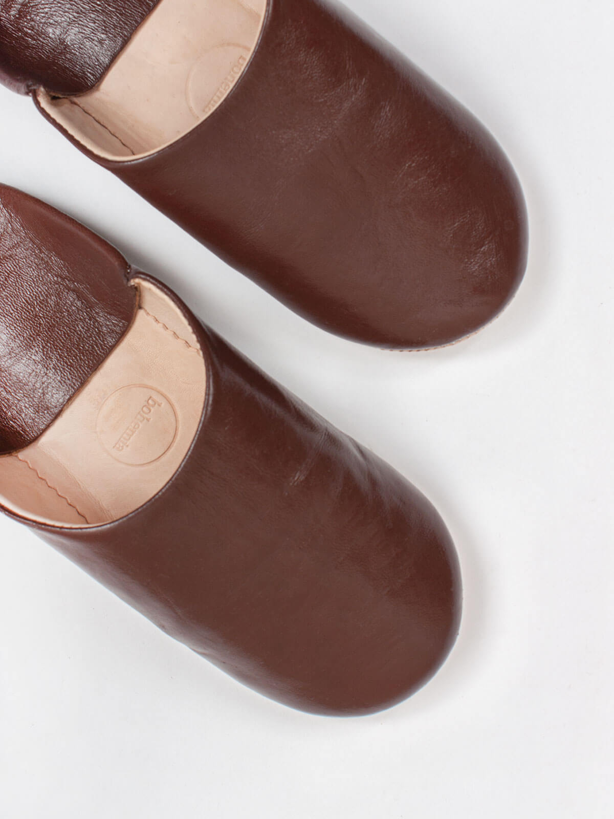 Authentic Moroccan Men's Babouche Slippers - Soft Leather Chocolate Brown | Comfortable House Shoes for Relaxation at Home