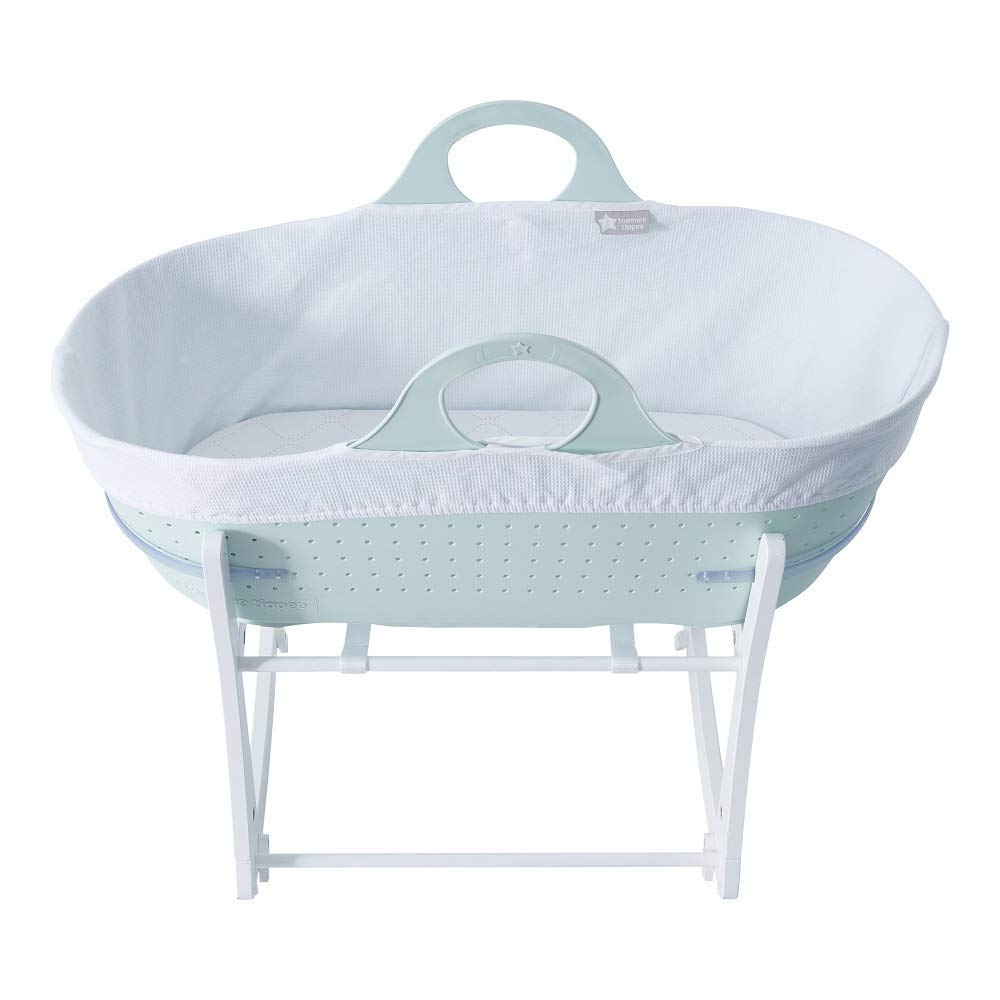 Tommee Tippee Sleepee Baby Bassinet & Stand - Portable Newborn Crib with Breathable Mesh, Mint Green | Perfect for Nursery, Bedroom & Travel Sleeping Solution