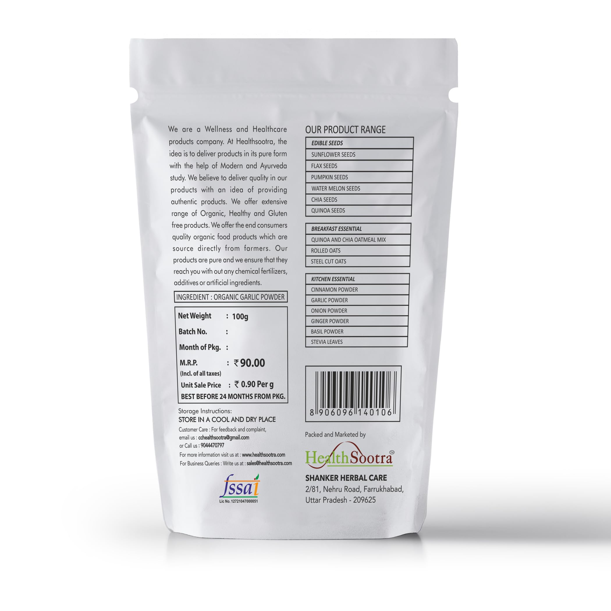 Organic Garlic Powder (300g) - 3 Pack of 100g Each | Additive-Free, Pure & Aromatic Natural Spice for Cooking, Baking & Seasoning | Rich in Nutrients, Instant Garlic Flavor | Perfect for Soups, Pasta, Pizza & Homemade Recipes