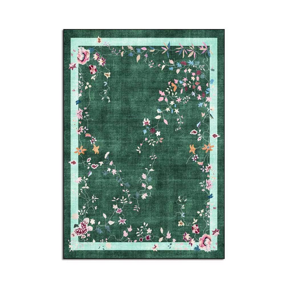 LIKETN Retro Floral Area Rug - Abstract Geometric Non-Slip Indoor/Outdoor Carpet - 3.2'x6.5' Luxury Runner Rug for Living Room, Bedroom, Bathroom & Entryway - Perfect for Boho Home Decor & High-Traffic Areas
