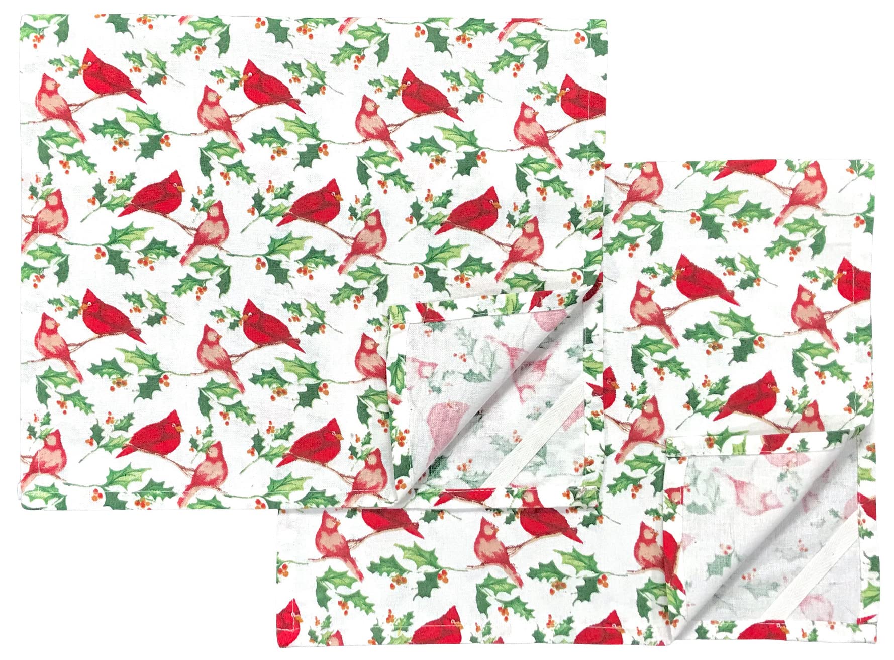 Christmas Winter Holiday Kitchen Towel & Pot Holder Set - Traditional Cardinal Bird & Holly Print Kitchen Gift Set - Perfect for Holiday Cooking, Baking & Festive Home Decor