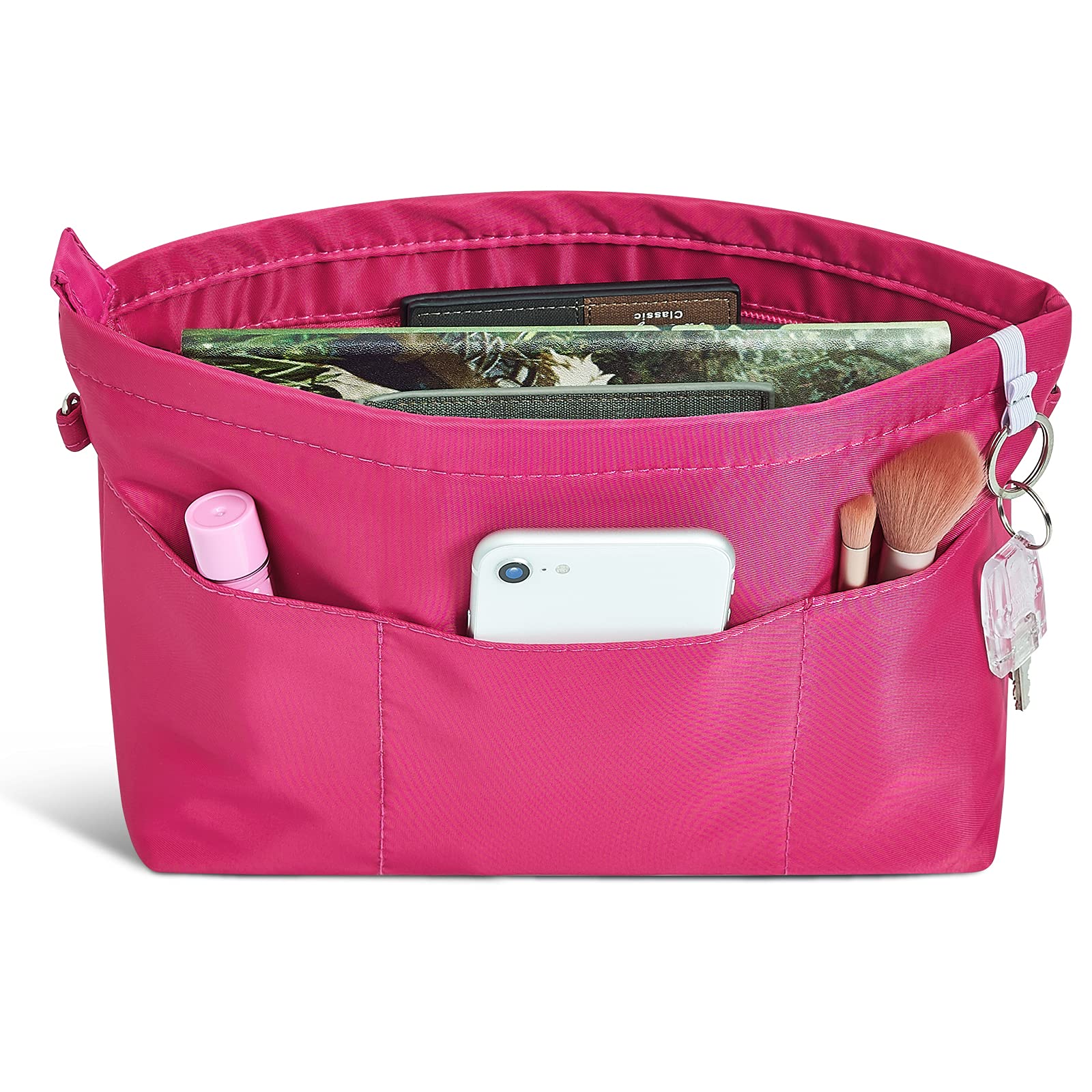 Premium Nylon Purse Organizer Insert - Tote Handbag Organizer with 13 Pockets & Zipper - 5 Sizes for Women - Perfect for Travel, Work & Daily Use