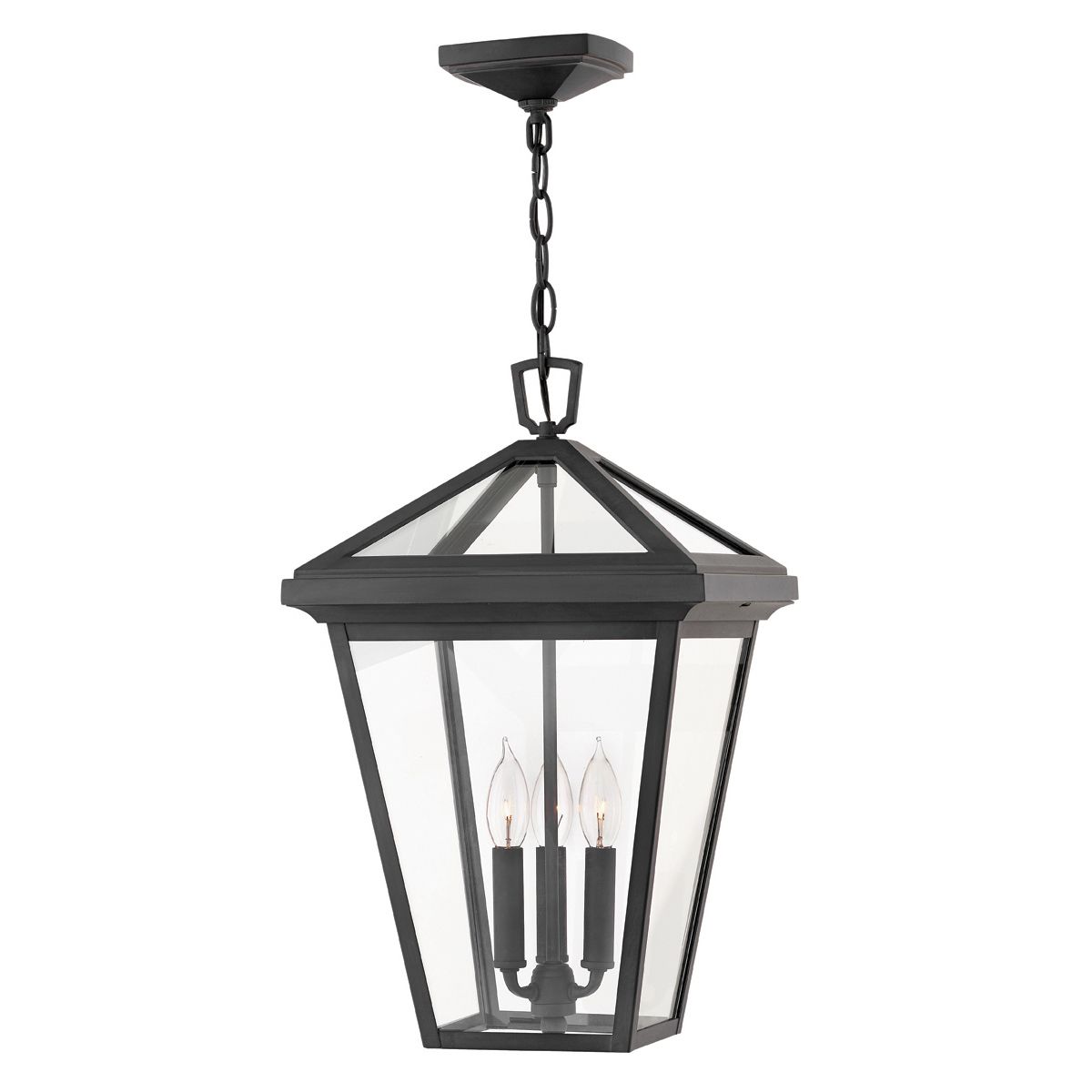 Alford Place 1/3Lt Small Chain Lantern - Museum Black IP44 E27 Outdoor Wall Light for Patio, Garden & Porch Lighting