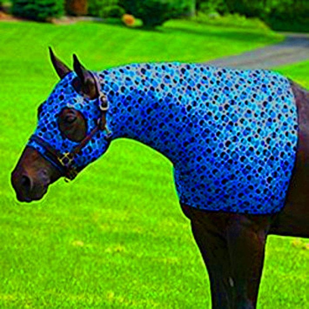 Equestrian Large Bubble Print Stretch Hood with Zipper - Breathable & Comfortable Horse Riding Gear for Training & Outdoor Activities