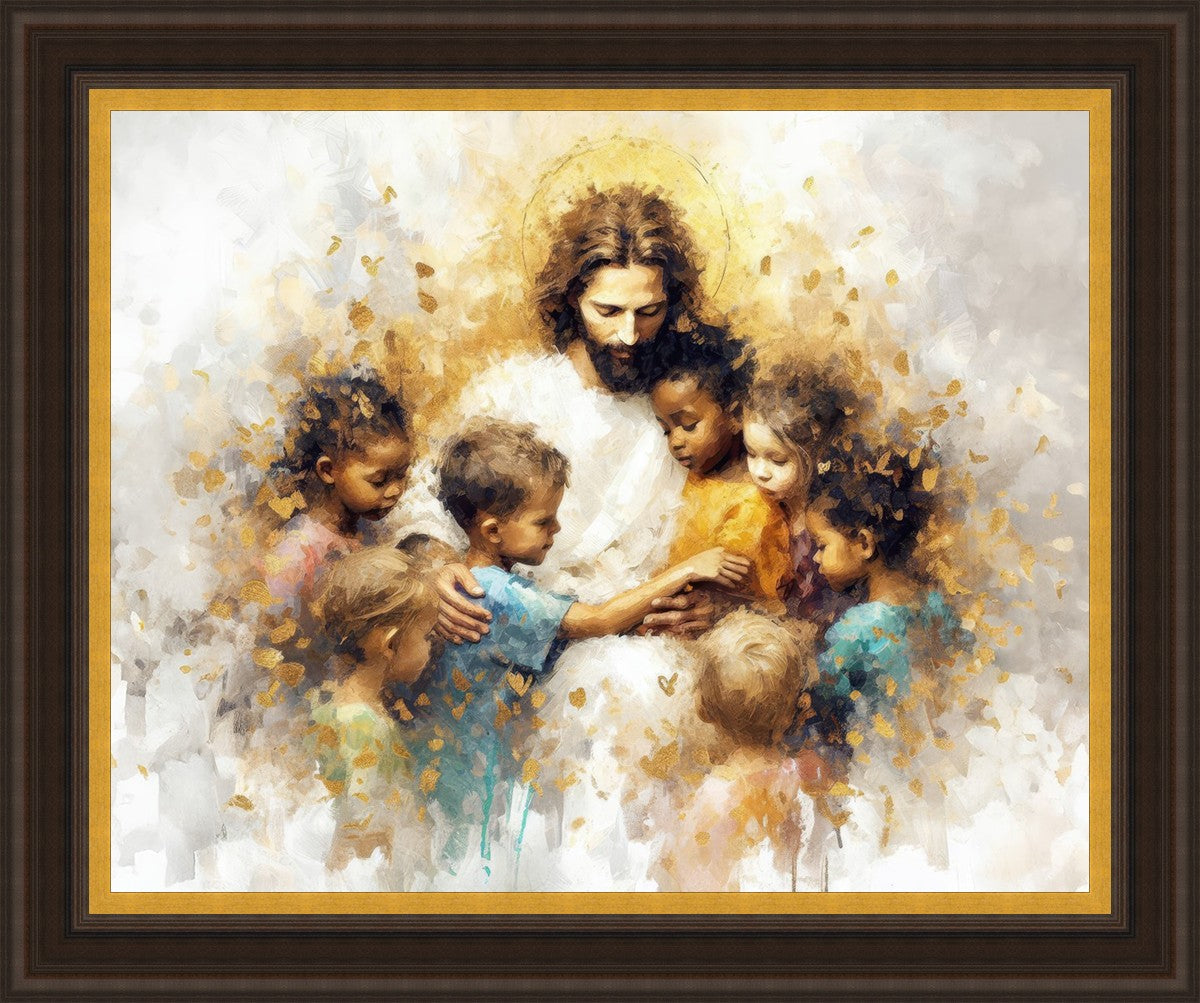 Become Like Little Children - Inspirational Large Wall Art Decor for Nursery, Kids Room & Sunday School - Perfect Christian Gift for Baptism & Baby Showers