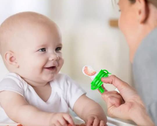 Safe-O-Kid® BPA-Free Baby Food Feeder – Non-Toxic Silicone Feeder for Fresh Fruits, Vegetables & Snacks – Ideal for Babies & Toddlers (Green, Pack of 2) – Perfect for Teething Relief & Healthy Snacking On-The-Go