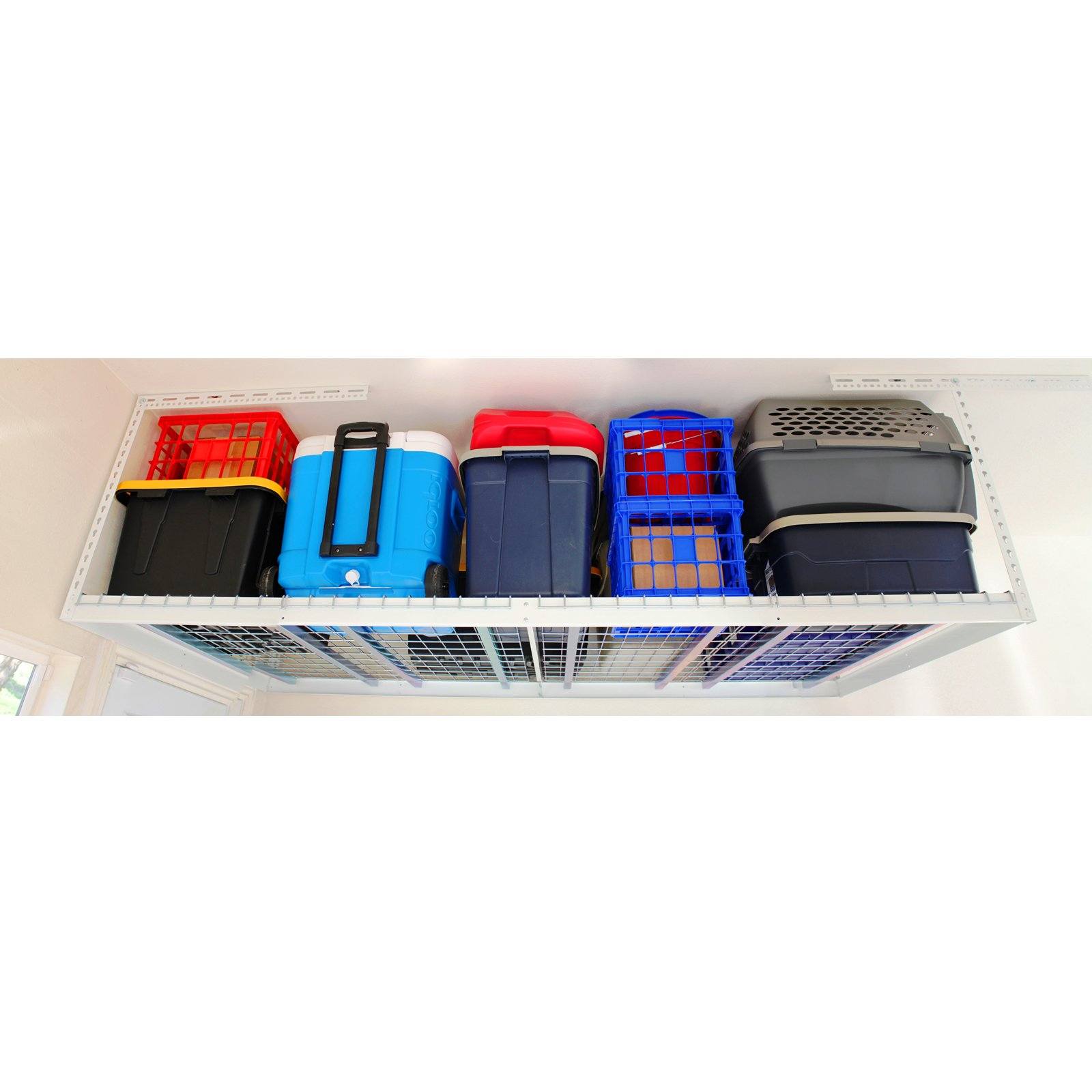 MonsterRax Overhead Storage Rack 2' x 6' - Heavy Duty Garage Ceiling Shelf for Bikes, Totes & Seasonal Items - Perfect for Home Organization & Space Saving