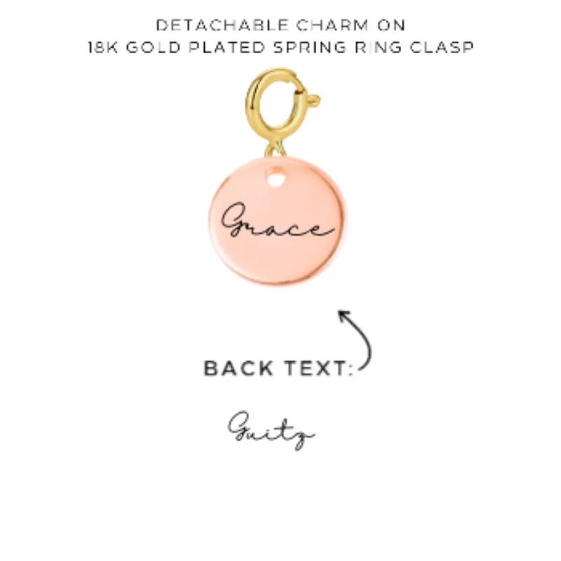 Personalized Engraved Charms with Detachable Clasp - Custom Name Jewelry Gift for Women - Perfect for Necklaces, Bracelets & Keychains (12.00)