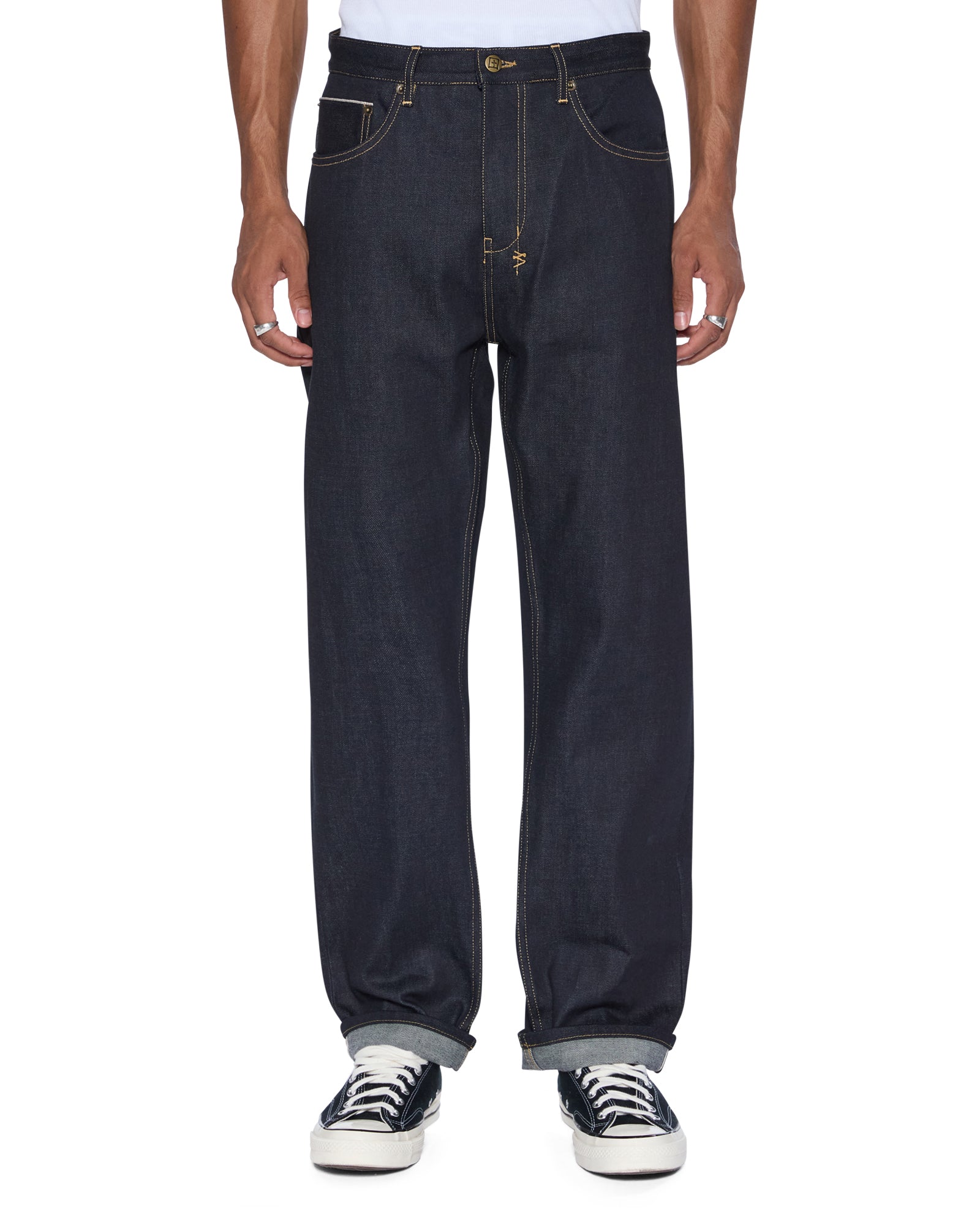 Premium Anti-K Selvedge Raw Blue Denim Jeans for Men - Durable & Stylish for Casual Wear and Everyday Outfits