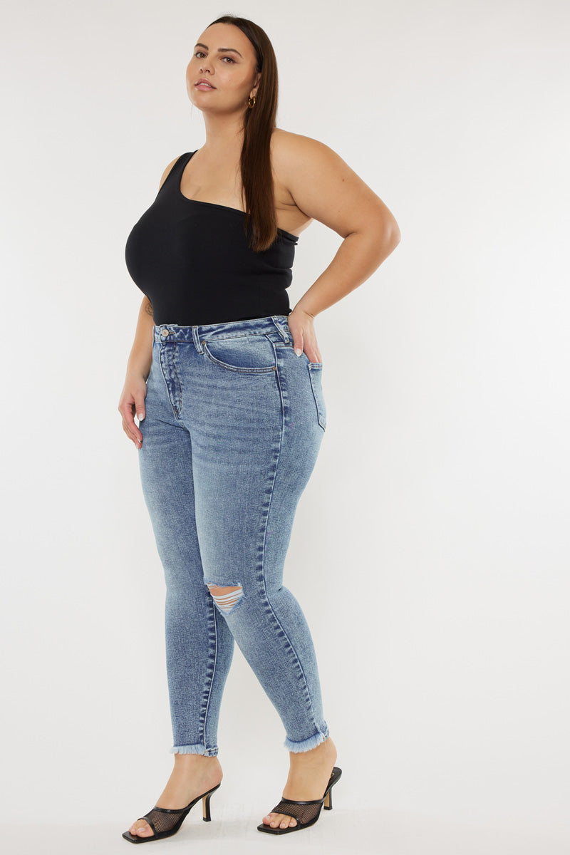 Bellita High Rise Ankle Skinny Jeans for Women - Plus Size Stretch Denim Pants - Comfortable & Flattering Fit for Casual Wear, Office & Date Night