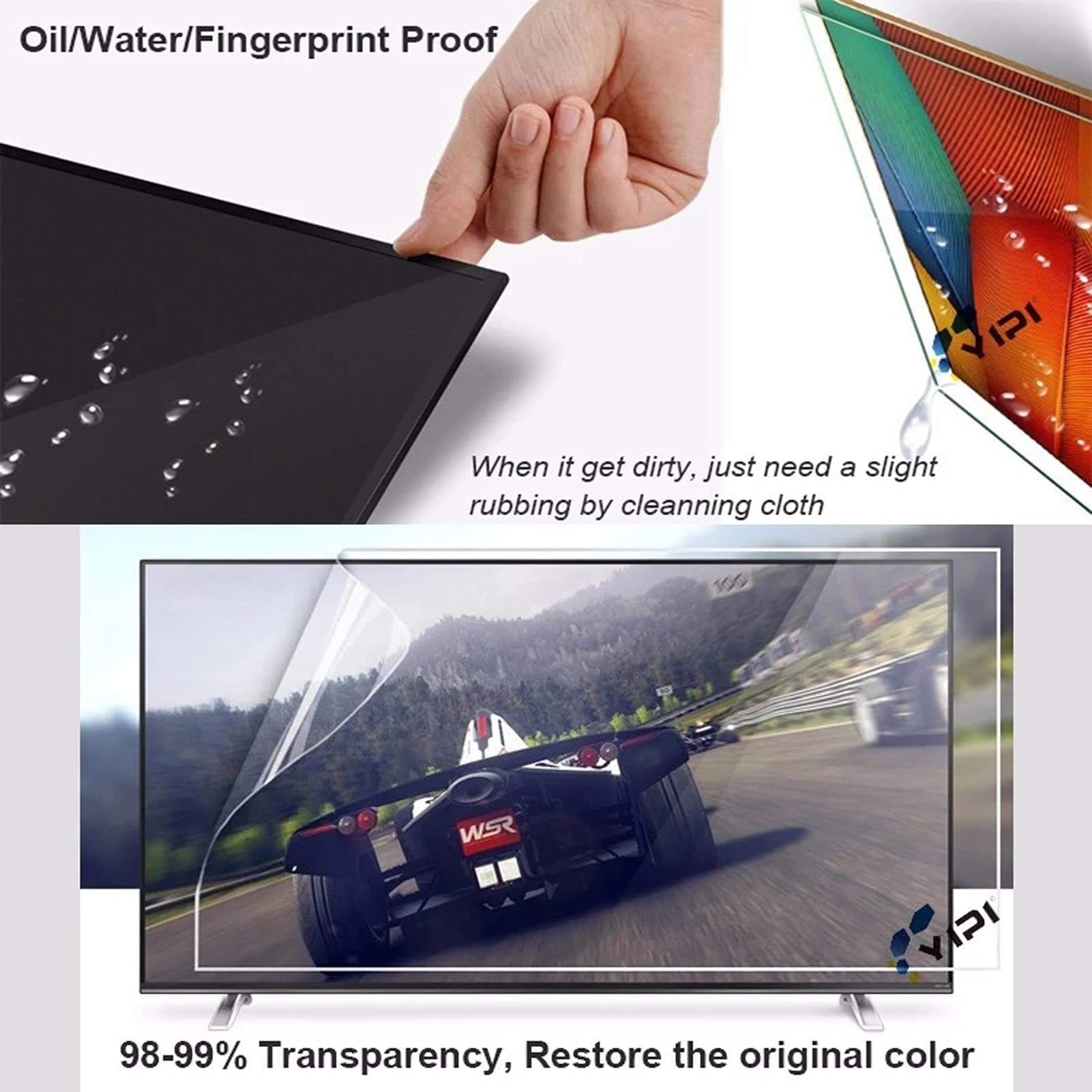 Anti-Glare Screen Protector for 27-75 Inch Computer Monitors | HD PET Film with Anti-Blue Light & Anti-Reflective Coating (47 Inch/1044x590mm) - Perfect for Office, Gaming & Home Theater Use
