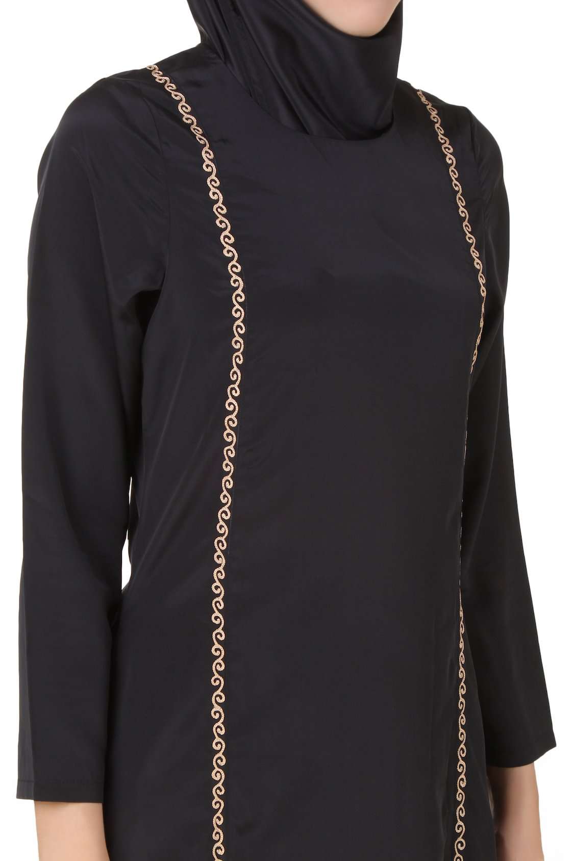 Fathima Black Nida Abaya - Elegant Muslim Prayer Dress for Women | Perfect for Prayer, Mosque & Special Occasions