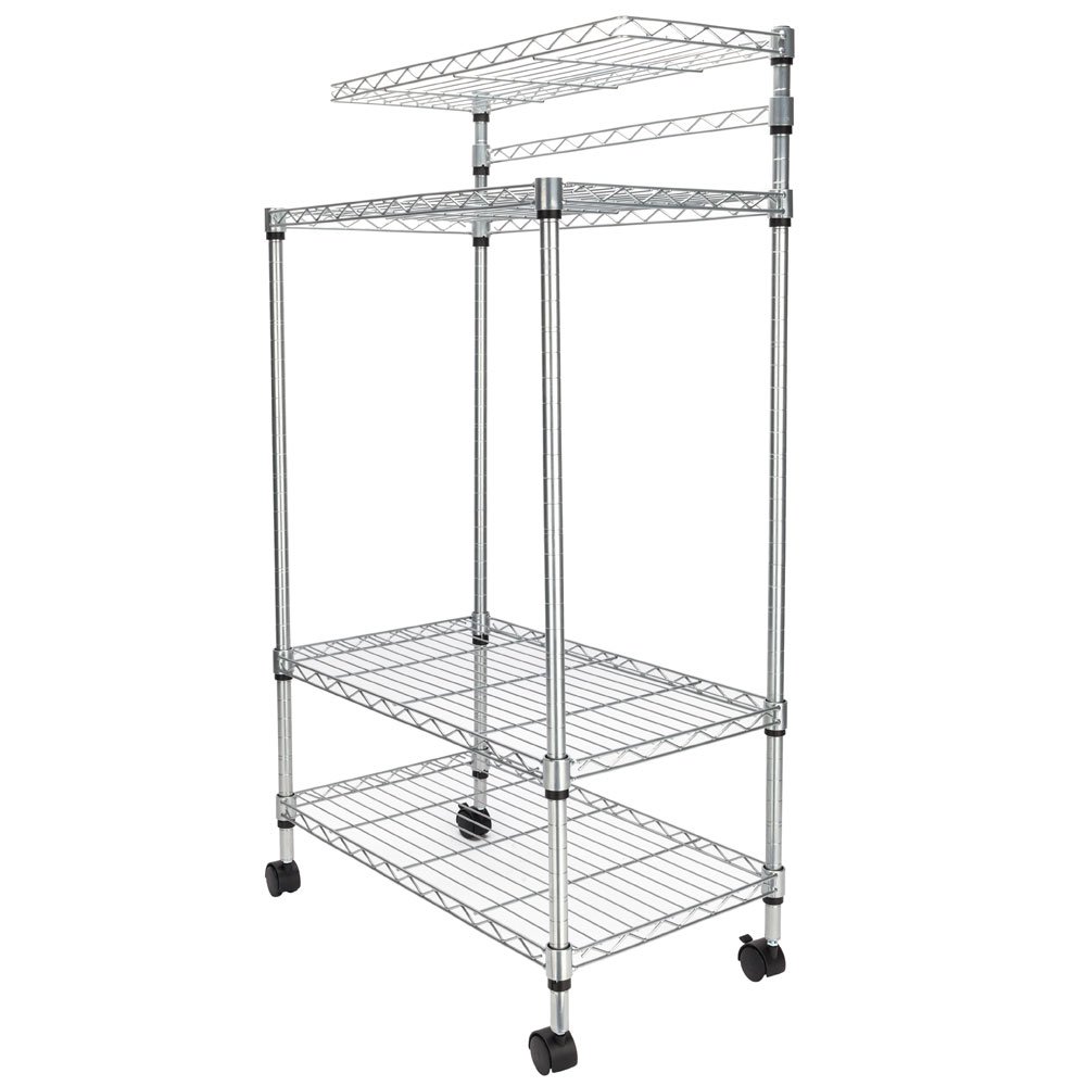 4-Tier Rolling Kitchen Baker's Rack - Microwave Stand with Storage Shelves, Mobile Organizer Cart for Baking & Cooking - Perfect for Small Kitchens, Apartments & Home Bakeries