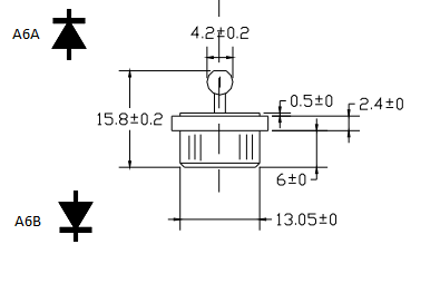 35A 400V Rectifier Diode A6B 35 04L - Press Fit, Wire End, Cathode Stud - Ideal for Power Supplies, Motor Controls & Industrial Equipment