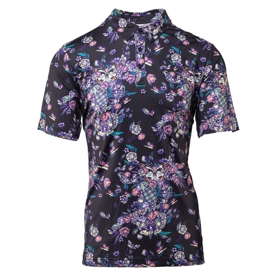 Men's Casual Polo Shirt - Grenade Paradise Print - Comfortable Short Sleeve Cotton Tee for Summer, Golf, and Outdoor Activities
