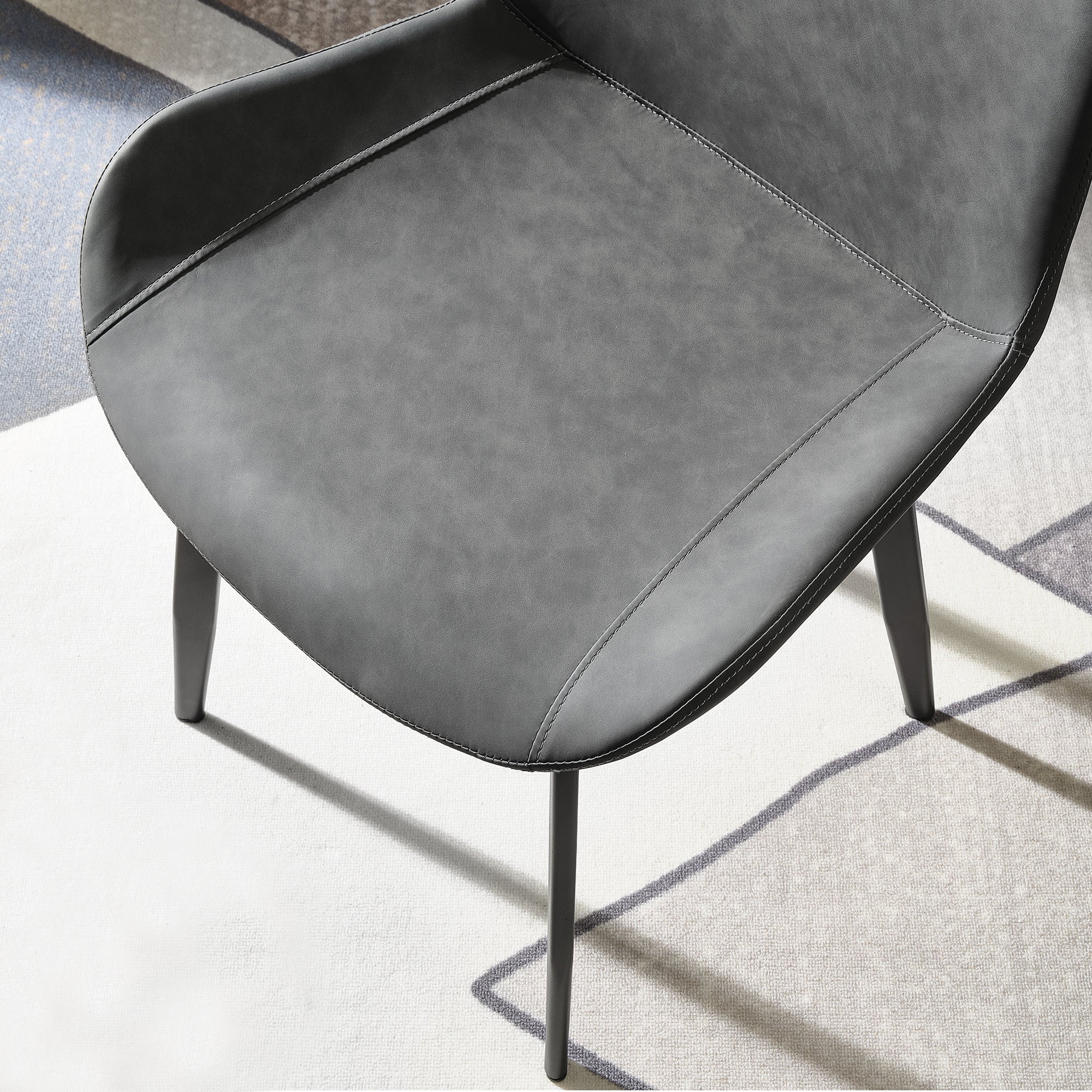 Milo Modern Dining Side Chairs Set of 2, Gray Upholstered Kitchen Chairs - Perfect for Small Spaces, Breakfast Nooks & Apartment Dining Areas