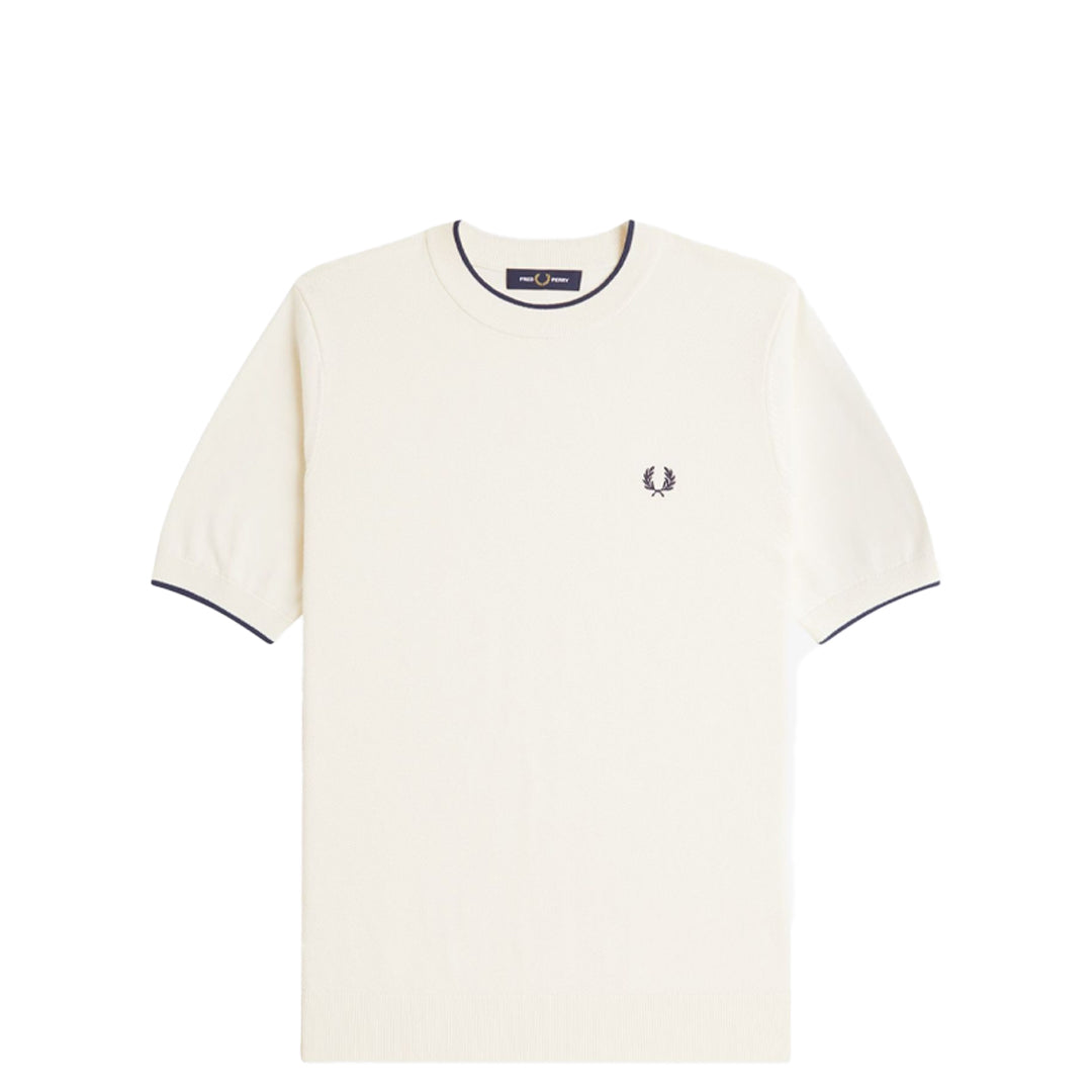Soft Textured Knitted T-Shirt in Ecru - Comfortable Casual Wear for Everyday Outfits and Layering
