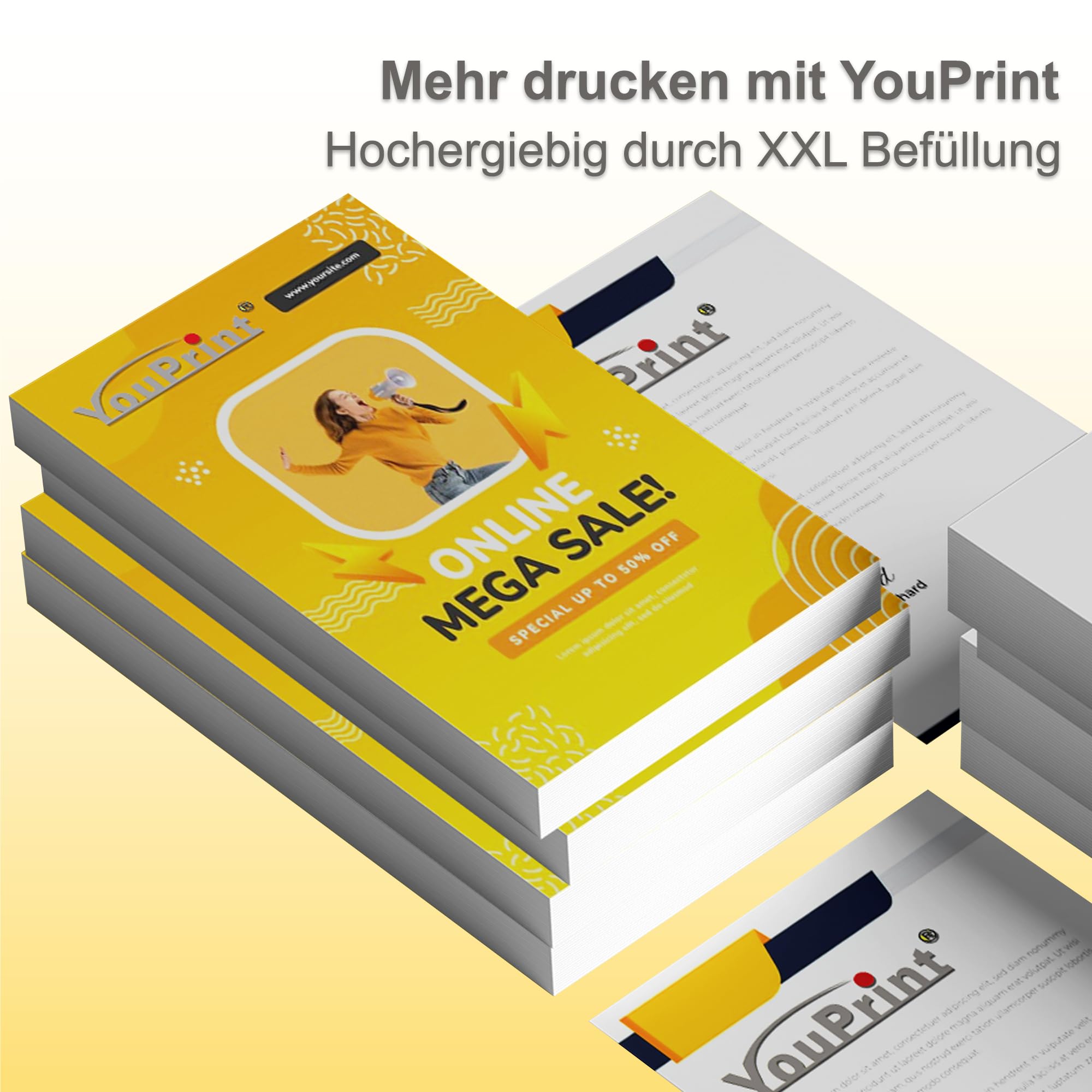 YouPrint TS6351a All-in-One Printer with Scanner & Copier - 10 Compatible Ink Cartridges for Canon 580/581 XXL - Perfect for Home Office, Small Business & School Projects