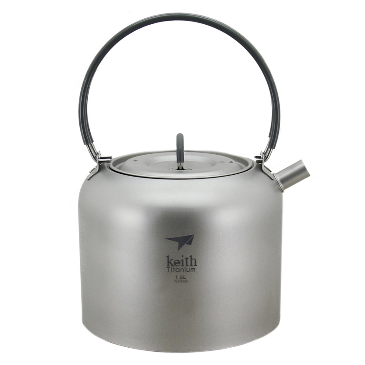 Keith Titanium Ti3907 1.5L Lightweight Camping Kettle - Durable Titanium Tea Pot for Backpacking, Hiking & Outdoor Adventures - Perfect for Boiling Water on Camping Trips