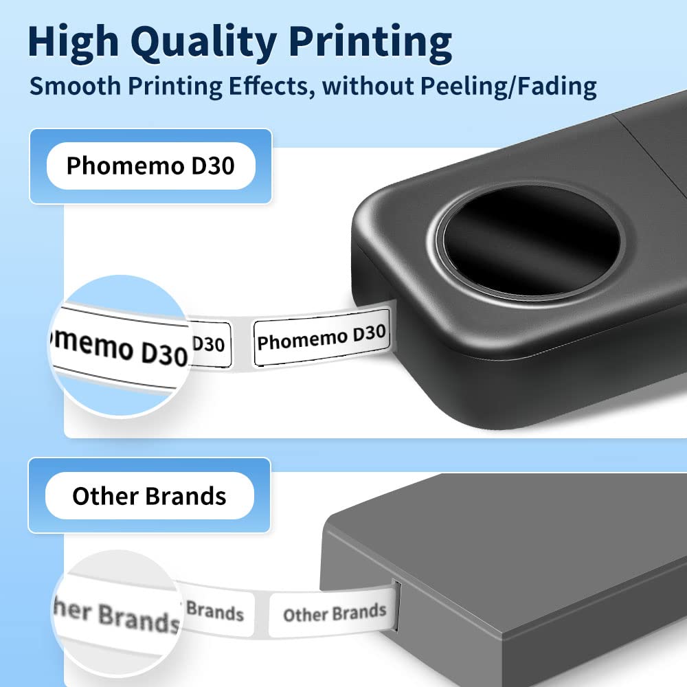 Phomemo D30 Mini Bluetooth Label Maker Machine - Portable Handheld Thermal Sticker Printer for Home & Office Organization (Works with 0.35