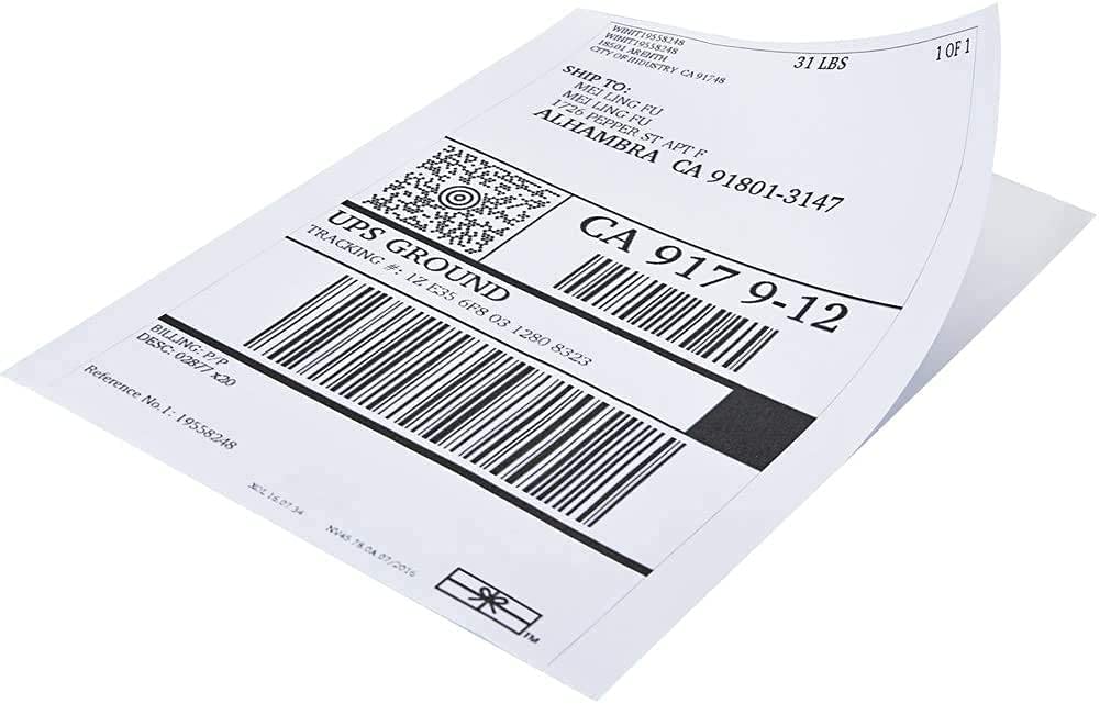LabelMore 8.5 x 11 Inch Full Sheet Sticker Labels for Laser & Inkjet Printers - 5000 White Mailing & Shipping Labels - Perfect for Packages, Envelopes & Business Mailings