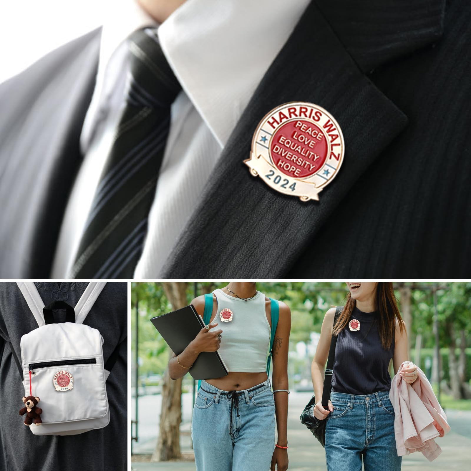 RBG Pin - Women Girl Power Feminist Badge - Notorious I Dissent Lapel Pin - Tribute to Ruth Bader Ginsburg & Kamala Harris - Justice Themed Brooch for Clothing, Bags, Backpacks & Hats - Perfect for Political Rallies, Women's Rights Events & Supreme Court Supporters