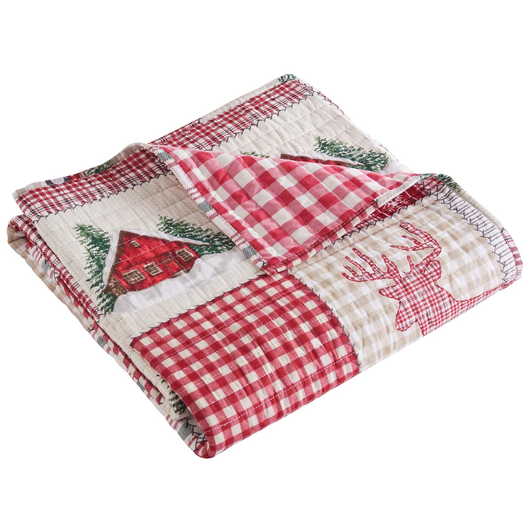 Cozy Christmas Quilted Throw Blanket - Soft Holiday Home Decor for Couch, Bed & Gift Giving - Perfect for Winter Nights by the Fireplace