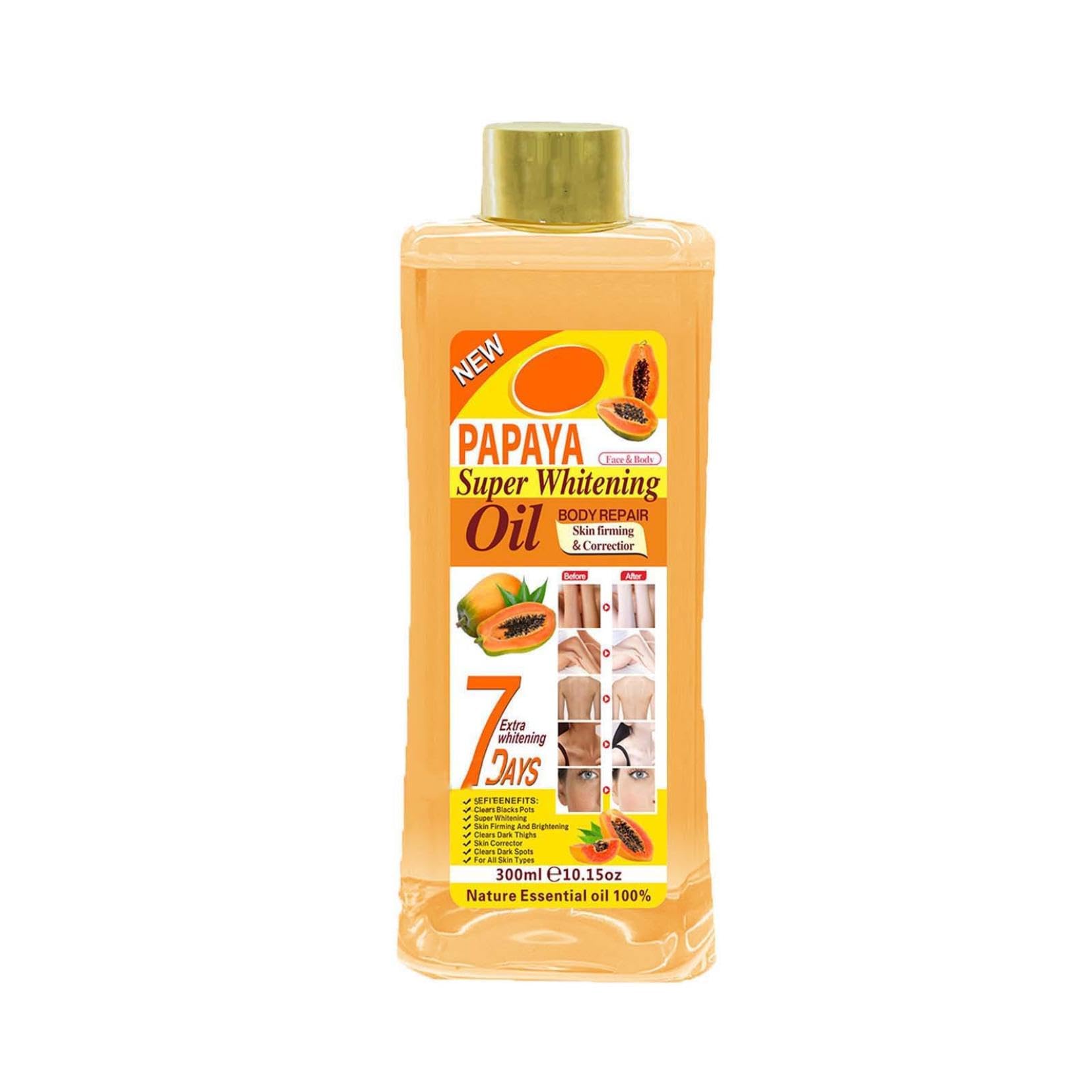 Soft 7 Turmeric Body Oil - 100% Natural Moisturizing Skin Care for Women & Men (300ml) | Hydrating, Nourishing & Brightening Treatment for Dry Skin, Face & Body | Perfect for Massage, After Shower & Daily Skincare Routine